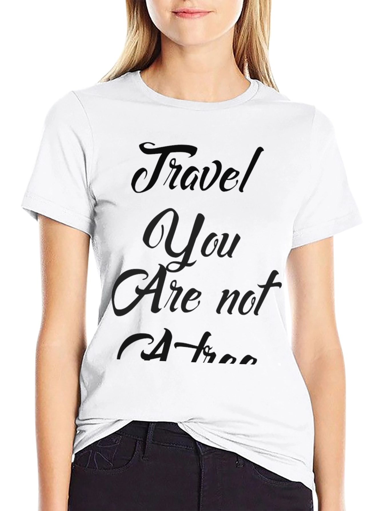 Travel-Themed Black T-Shirt