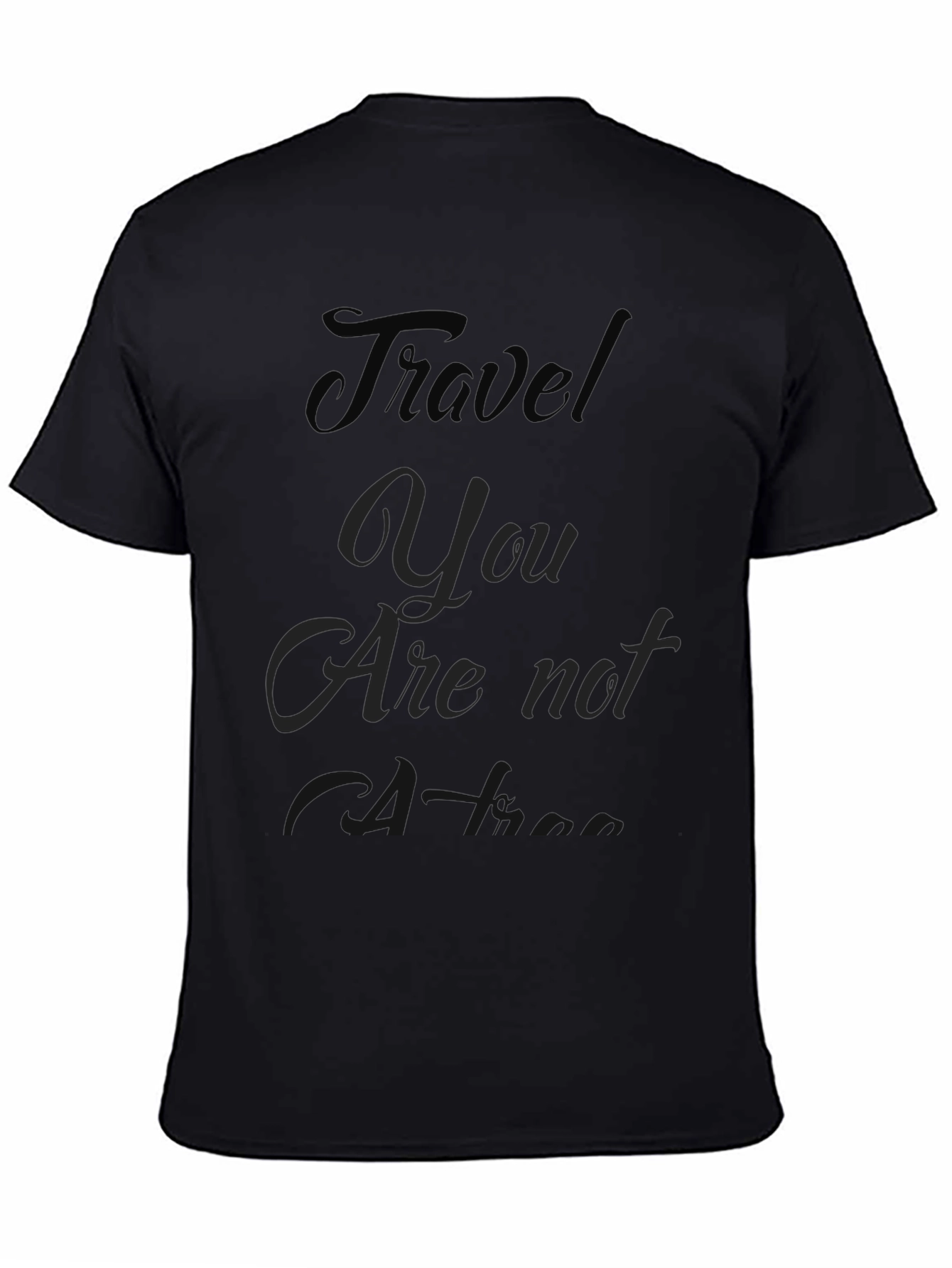 Travel-Themed Black T-Shirt