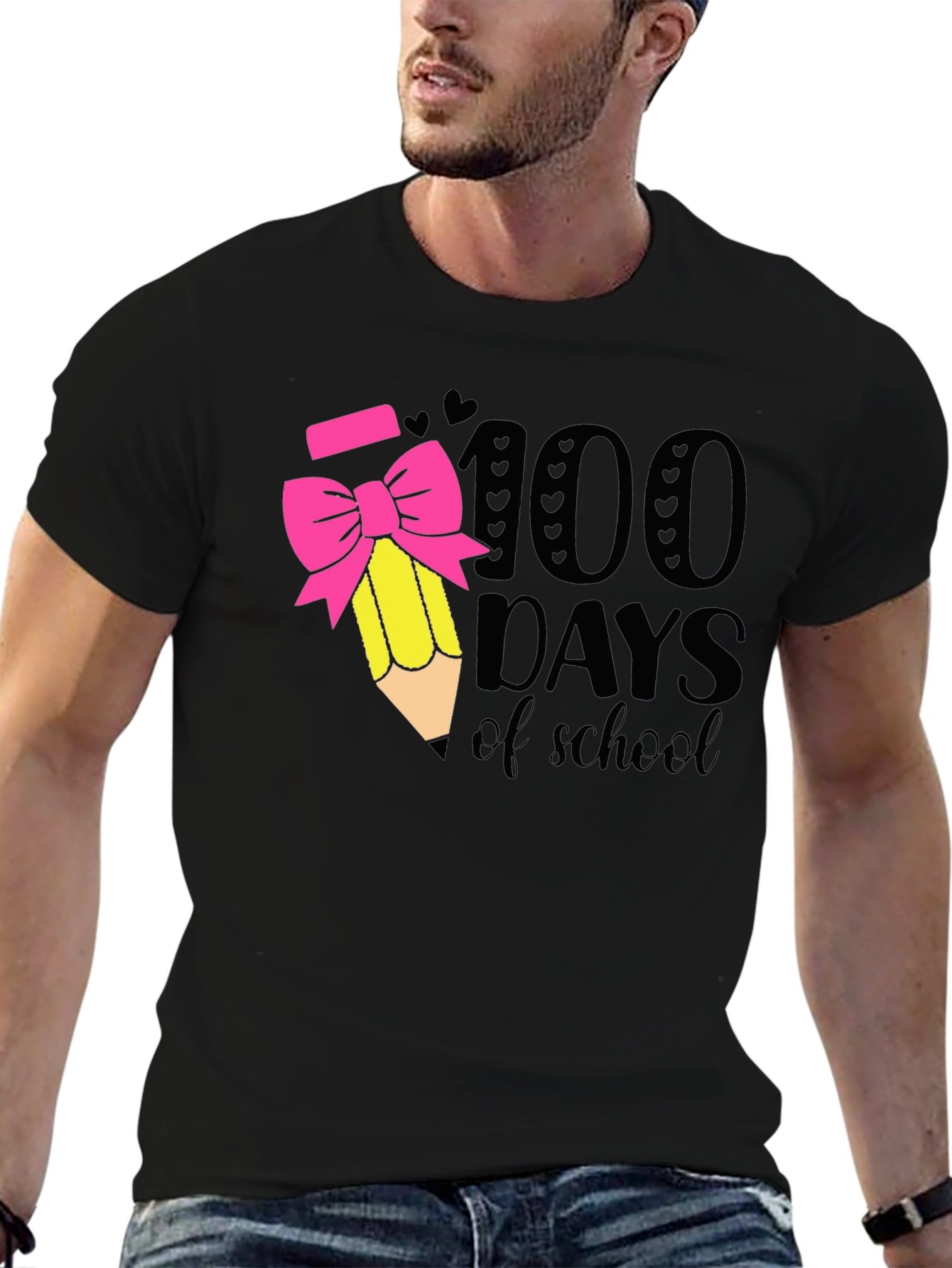 100 Days of School T-Shirt Pencil Bow Tee