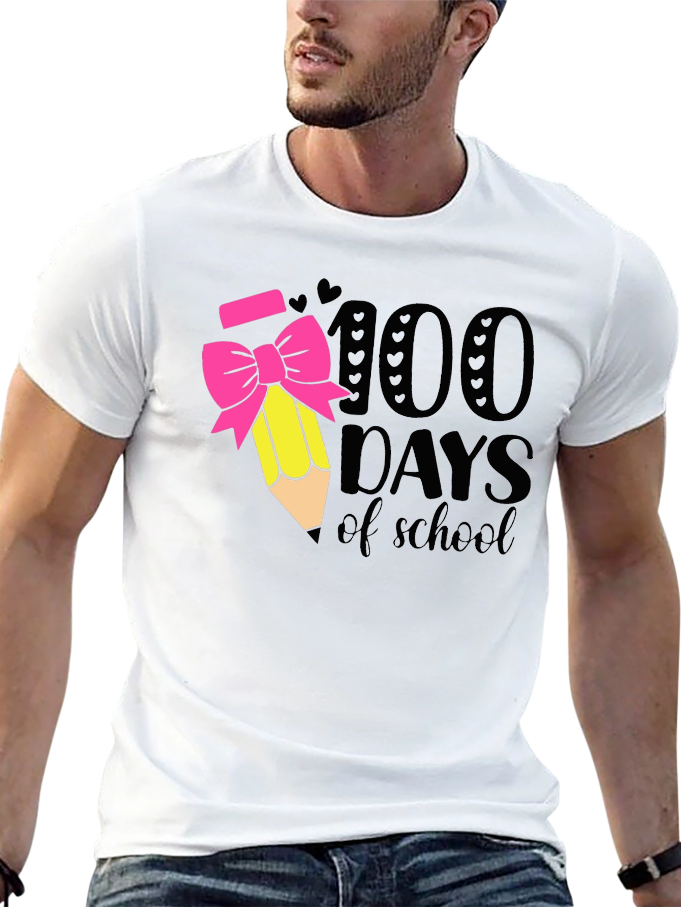 100 Days of School T-Shirt Pencil Bow Tee
