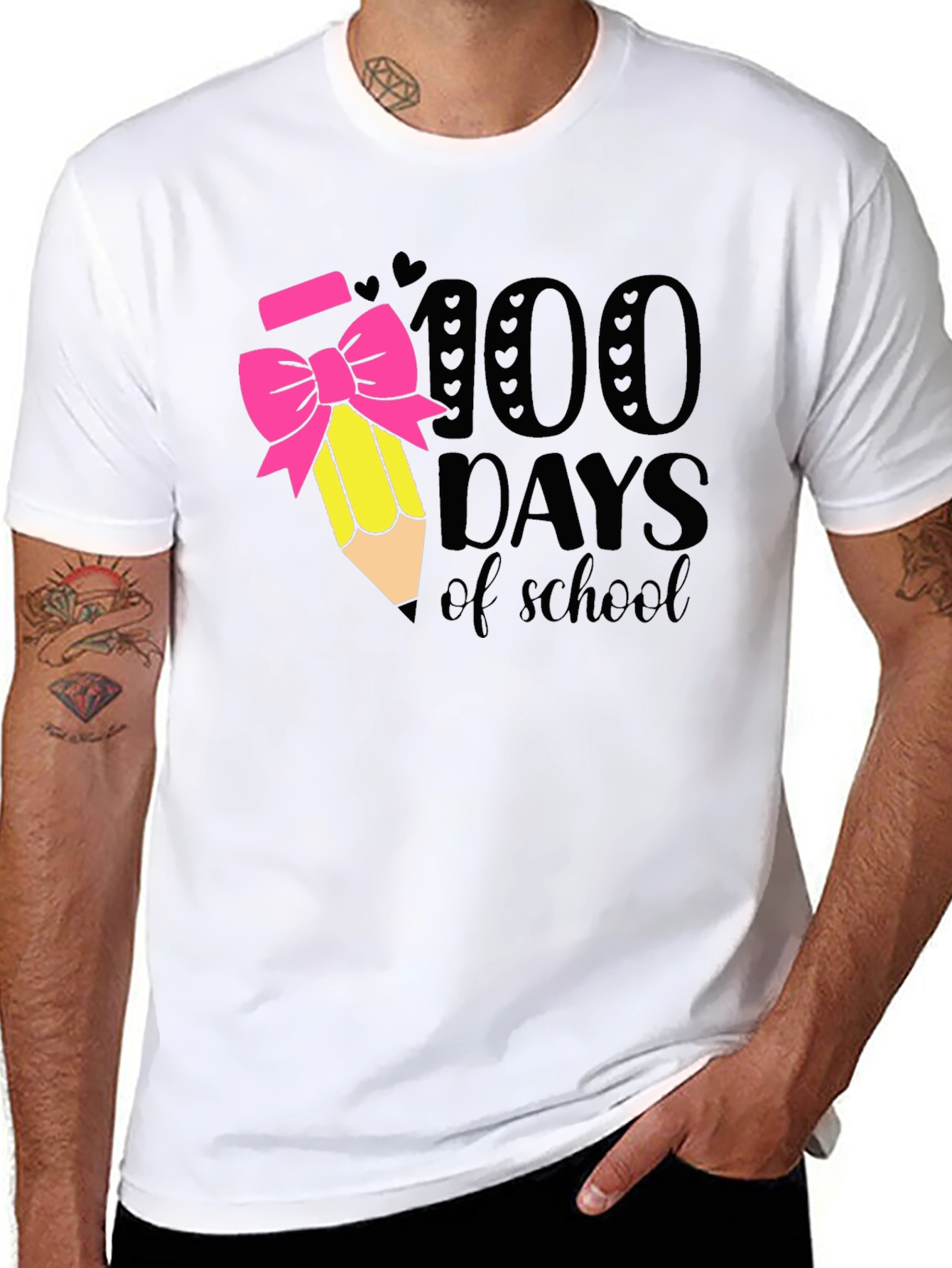 100 Days of School T-Shirt Pencil Bow Tee