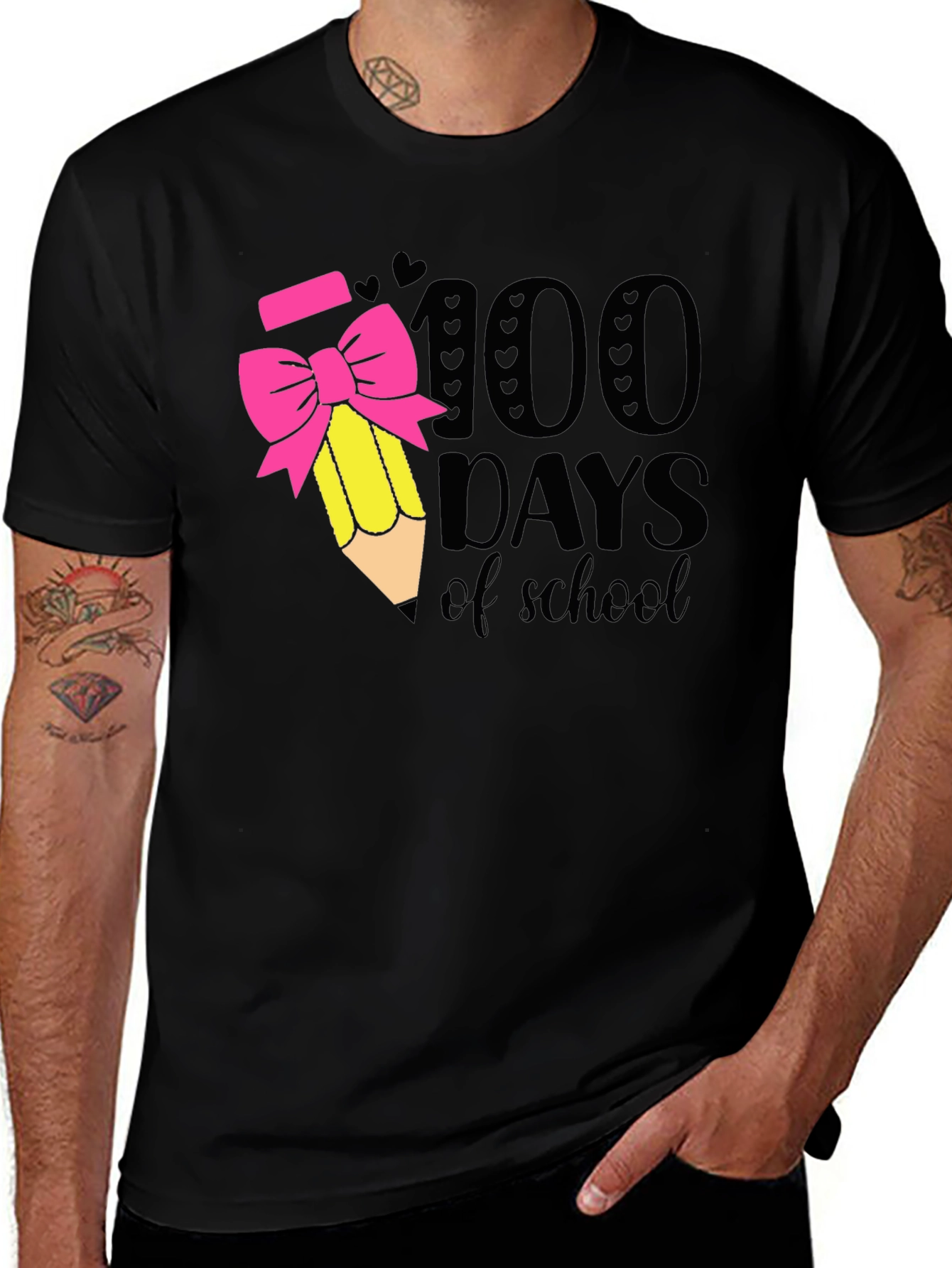 100 Days of School T-Shirt Pencil Bow Tee