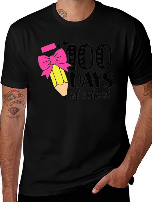 100 Days of School T-Shirt Pencil Bow Tee