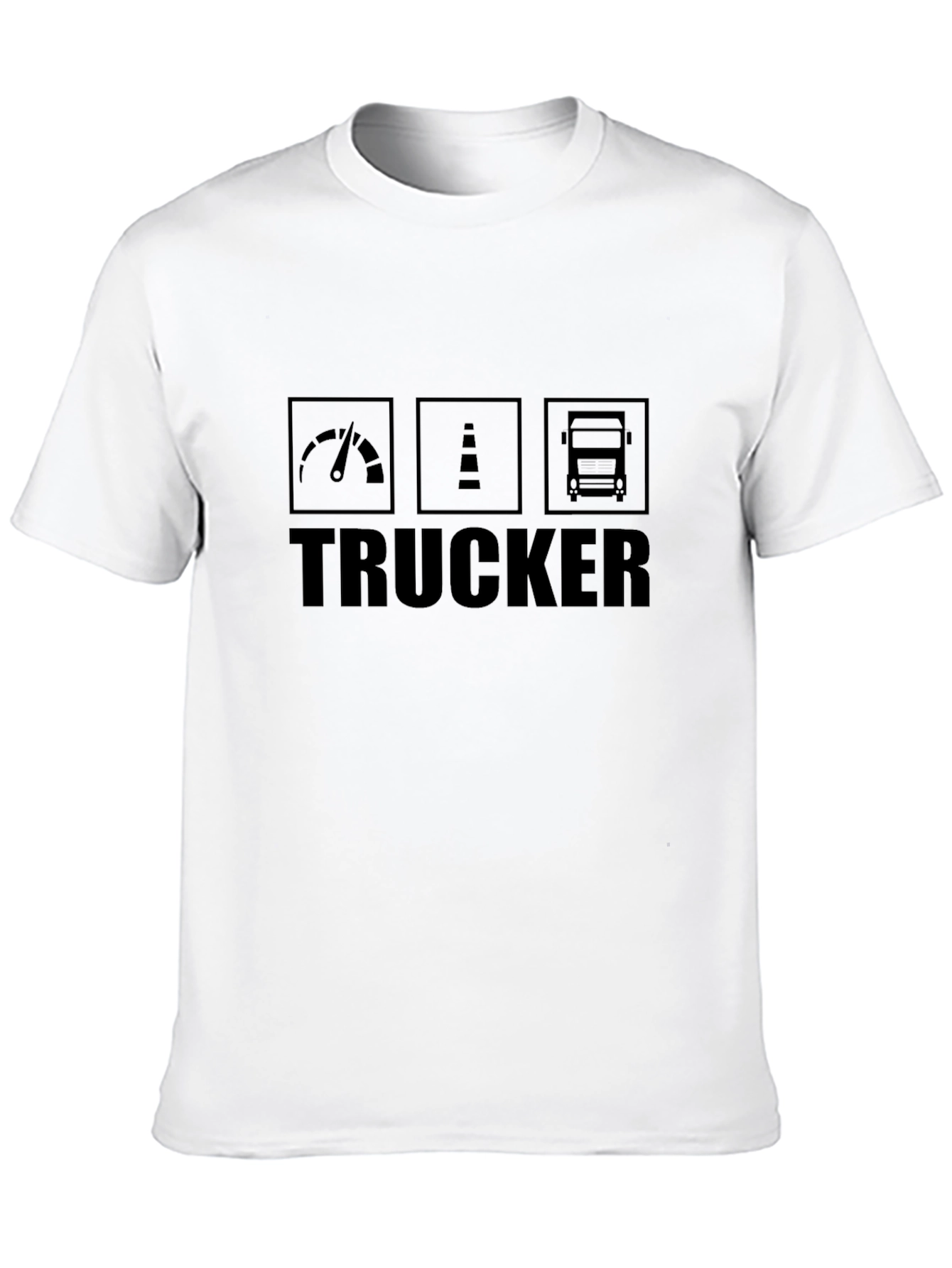 Trucker Tee - Black Graphic T-Shirt for Men