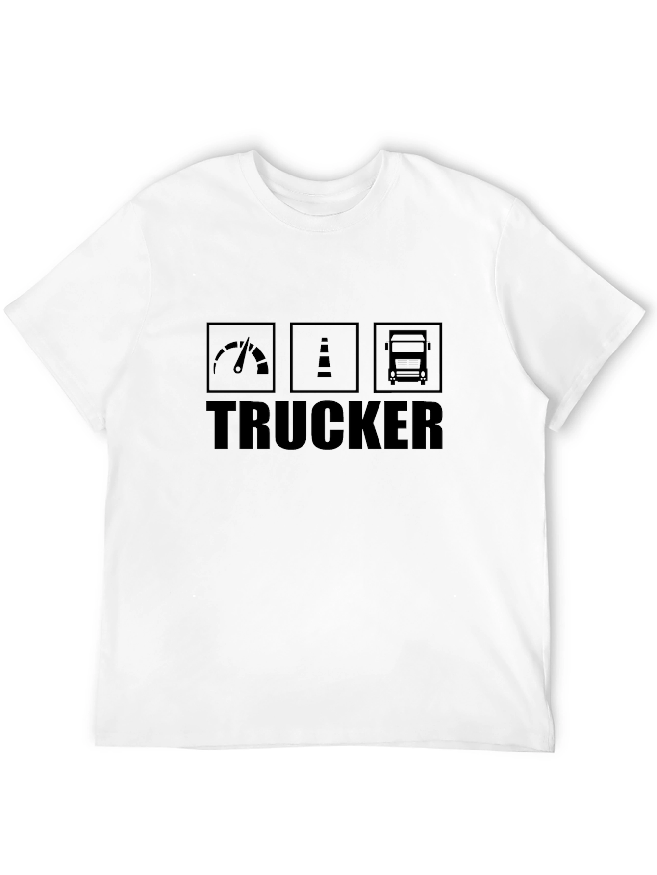 Trucker Tee - Black Graphic T-Shirt for Men