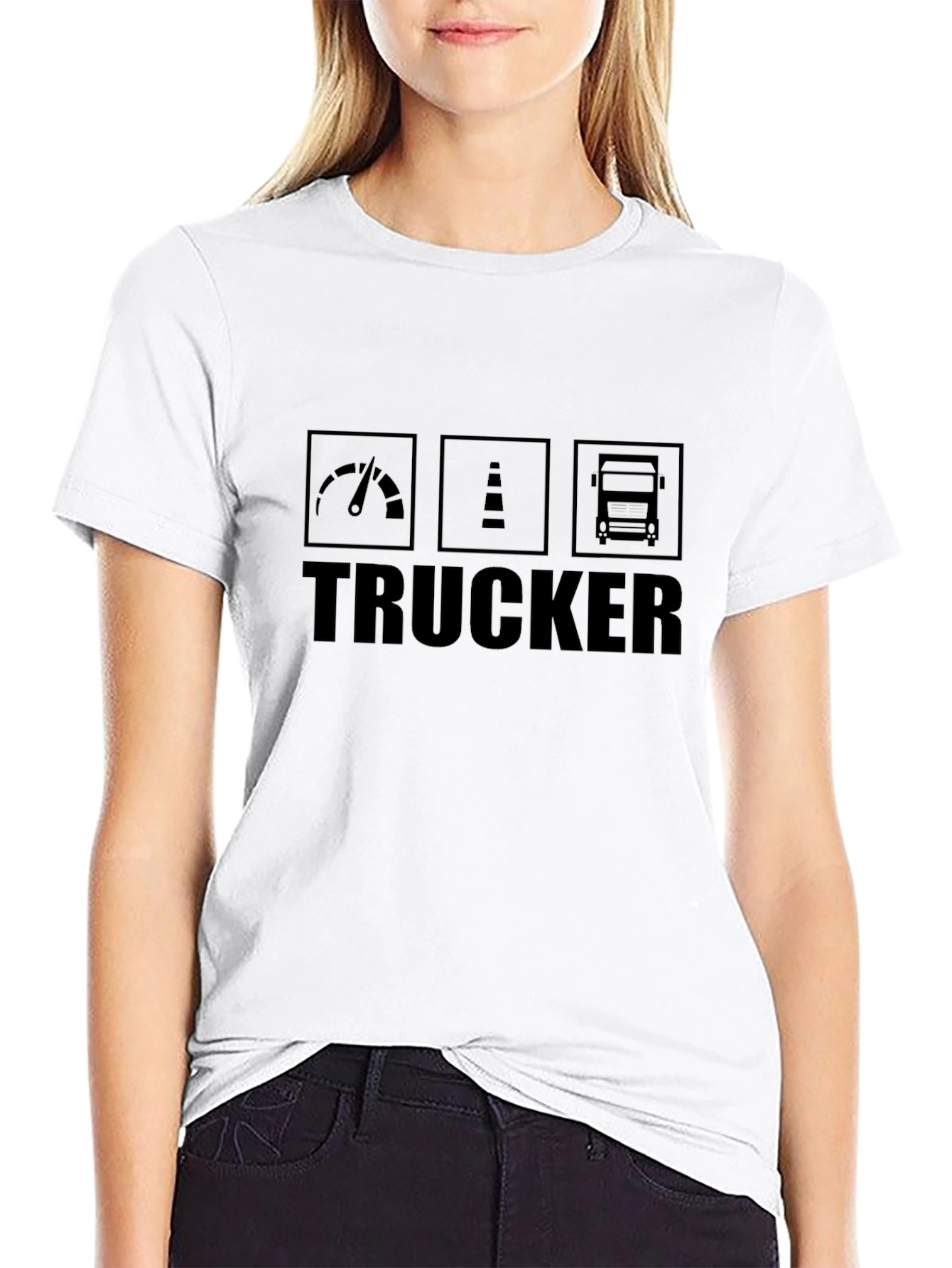 Trucker Tee - Black Graphic T-Shirt for Men