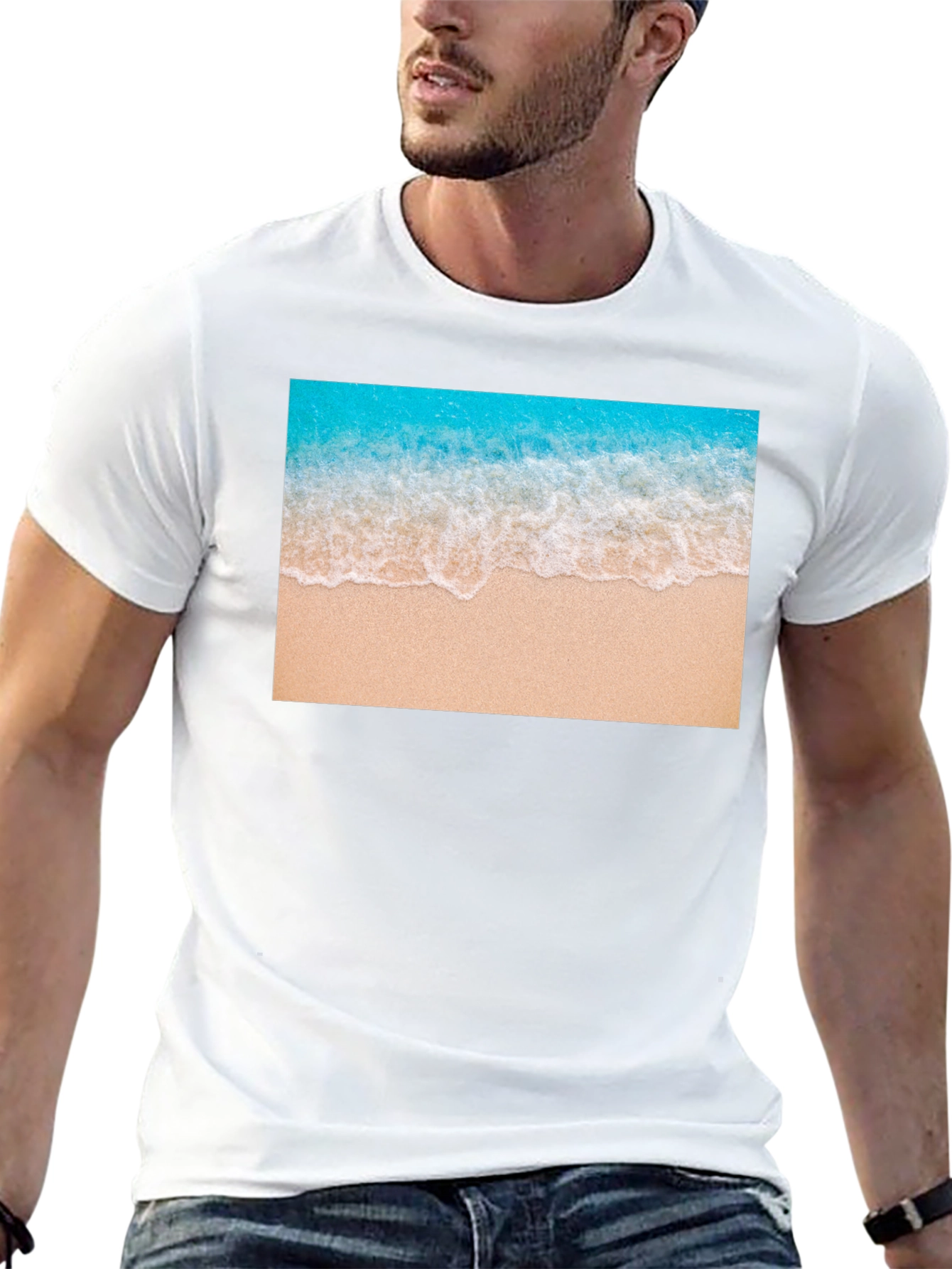 Beach Wave Graphic Black T-Shirt