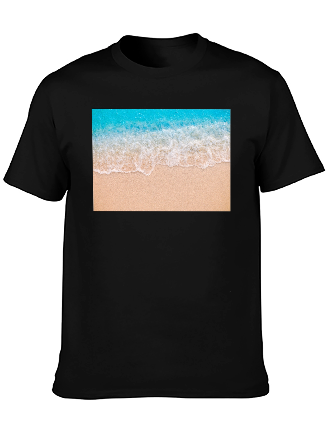 Beach Wave Graphic Black T-Shirt