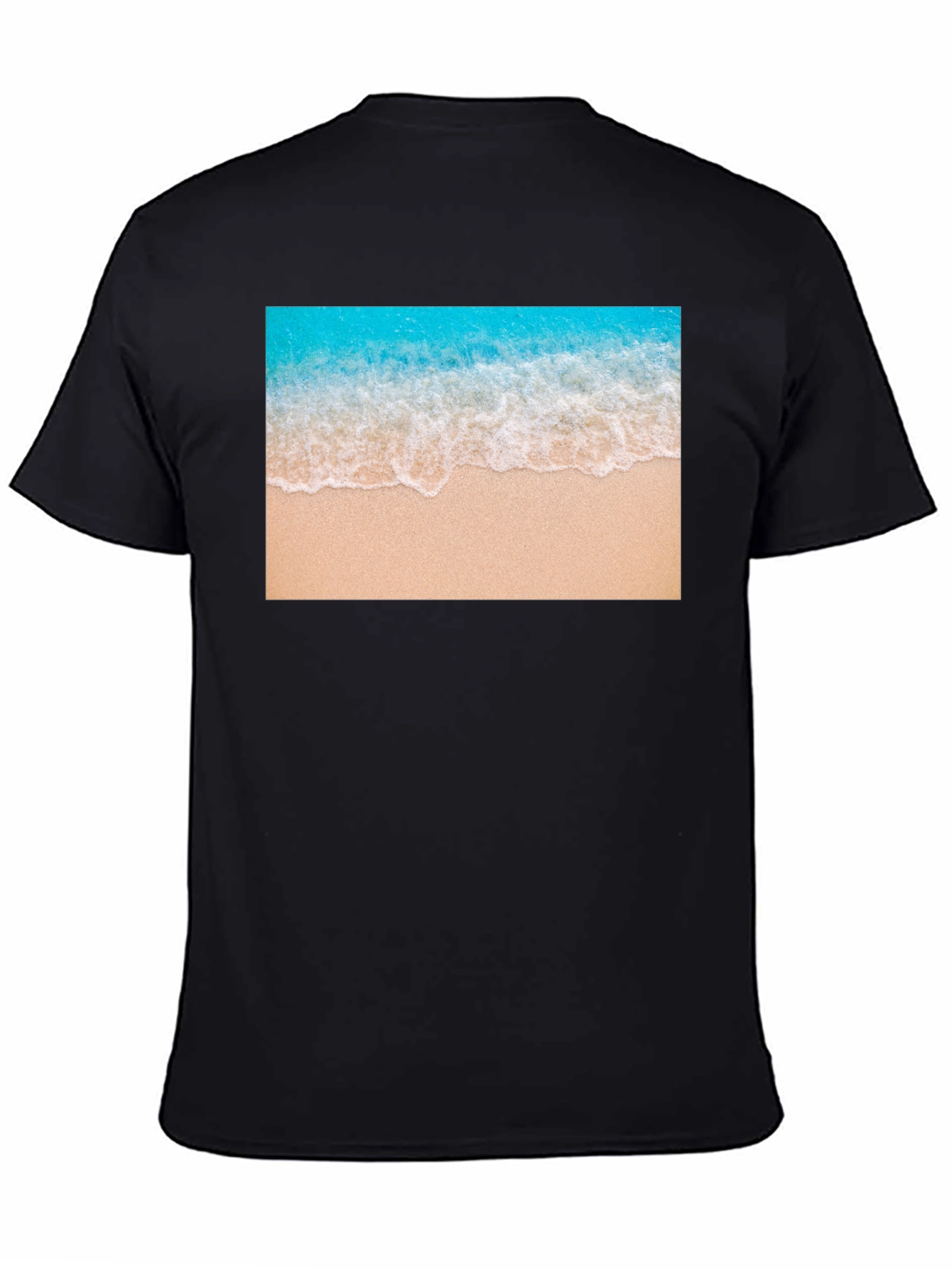 Beach Wave Graphic Black T-Shirt