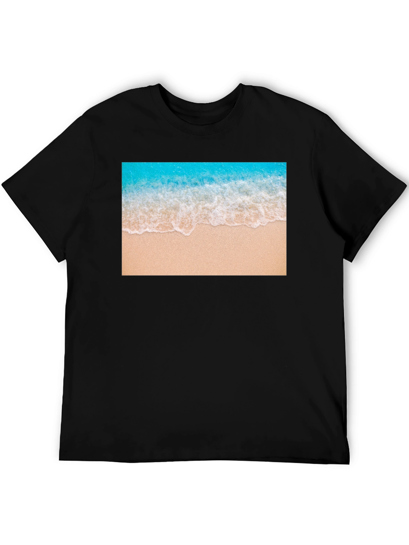 Beach Wave Graphic Black T-Shirt