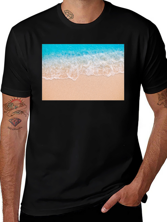 Beach Wave Graphic Black T-Shirt