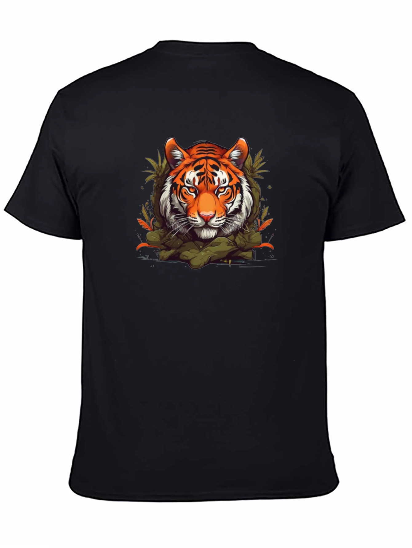 Tiger Graphic Print Black T-Shirt