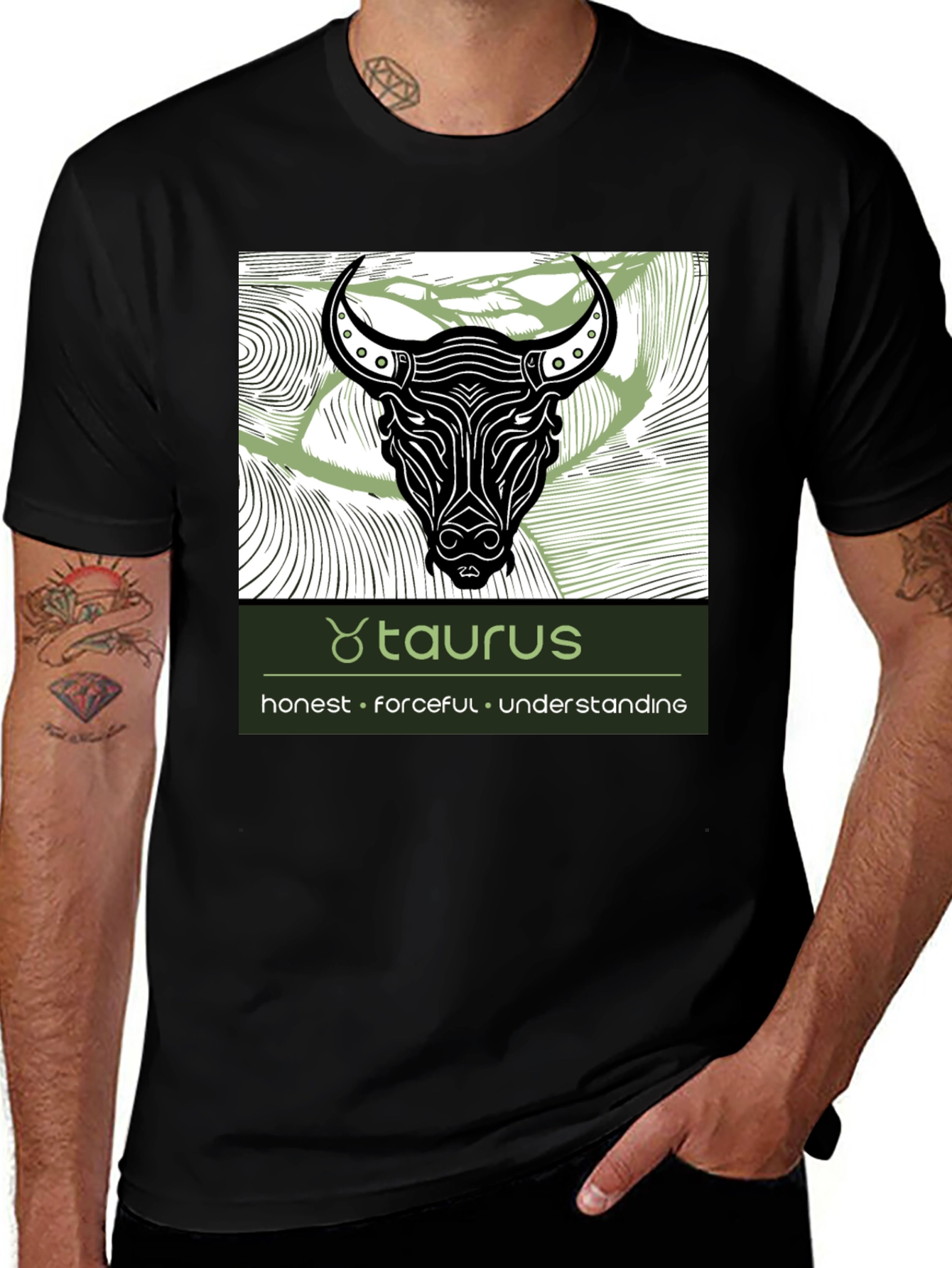 Taurus Zodiac Graphic Tee - Honest Forceful Understanding