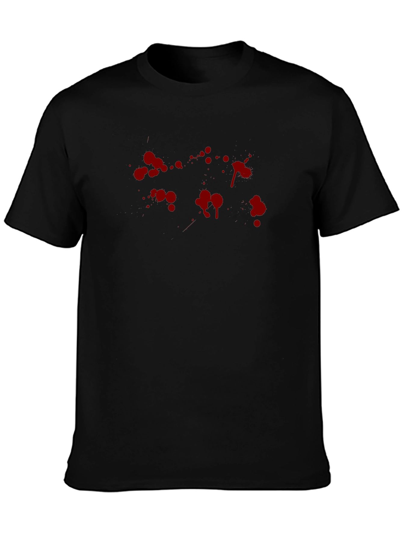 Blood Splatter Graphic Print Black T-Shirt