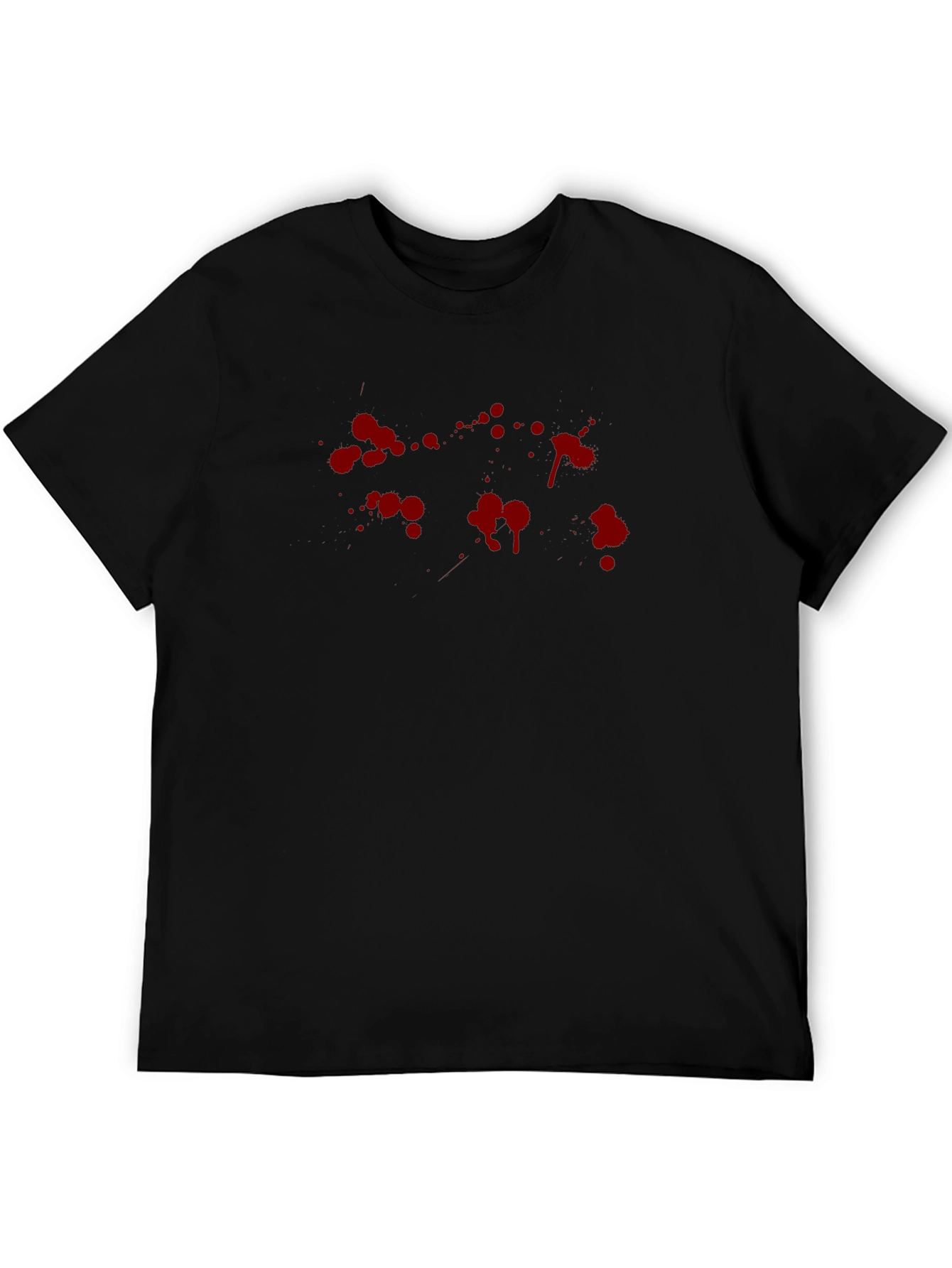 Blood Splatter Graphic Print Black T-Shirt