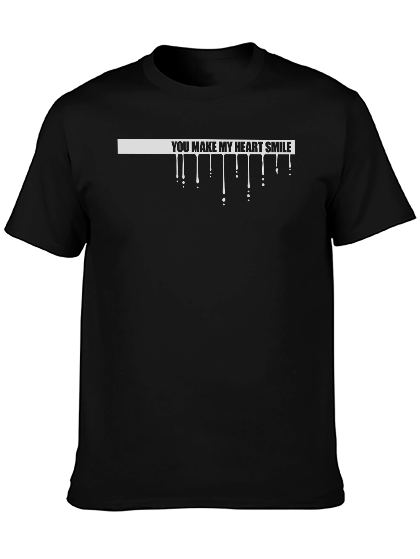 You Make My Heart Smile Graphic Black T-Shirt
