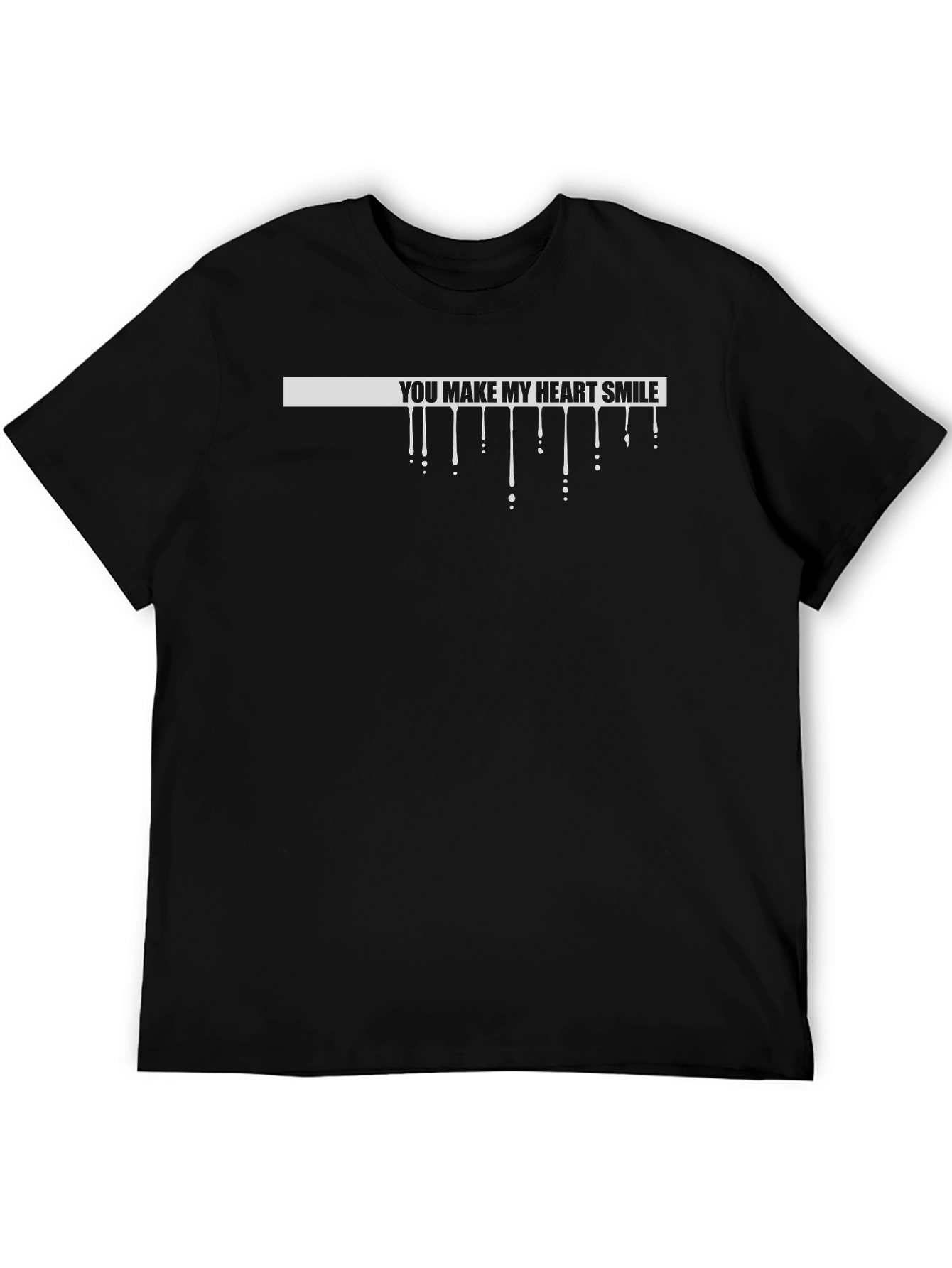 You Make My Heart Smile Graphic Black T-Shirt