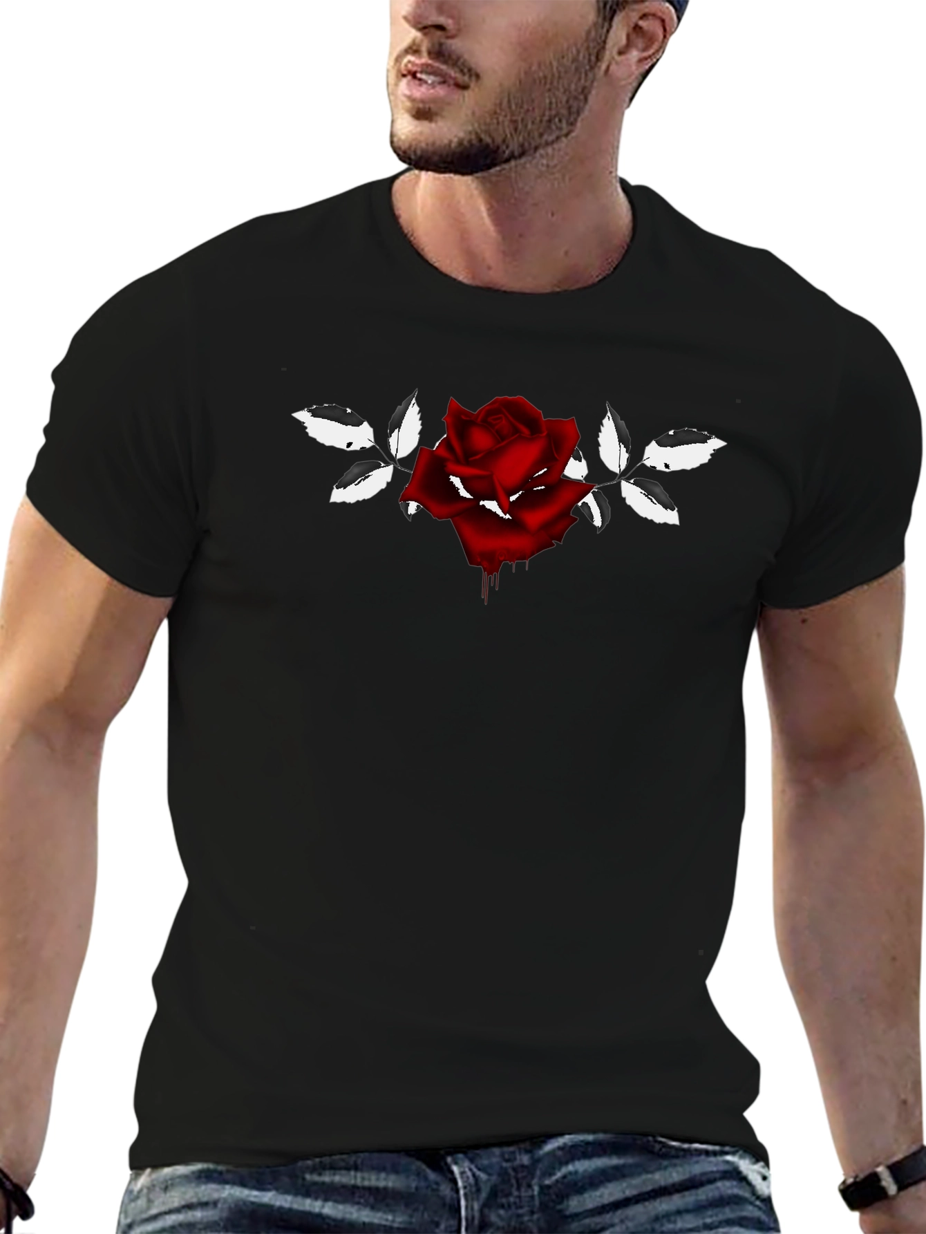 Rose Graphic Black T-Shirt