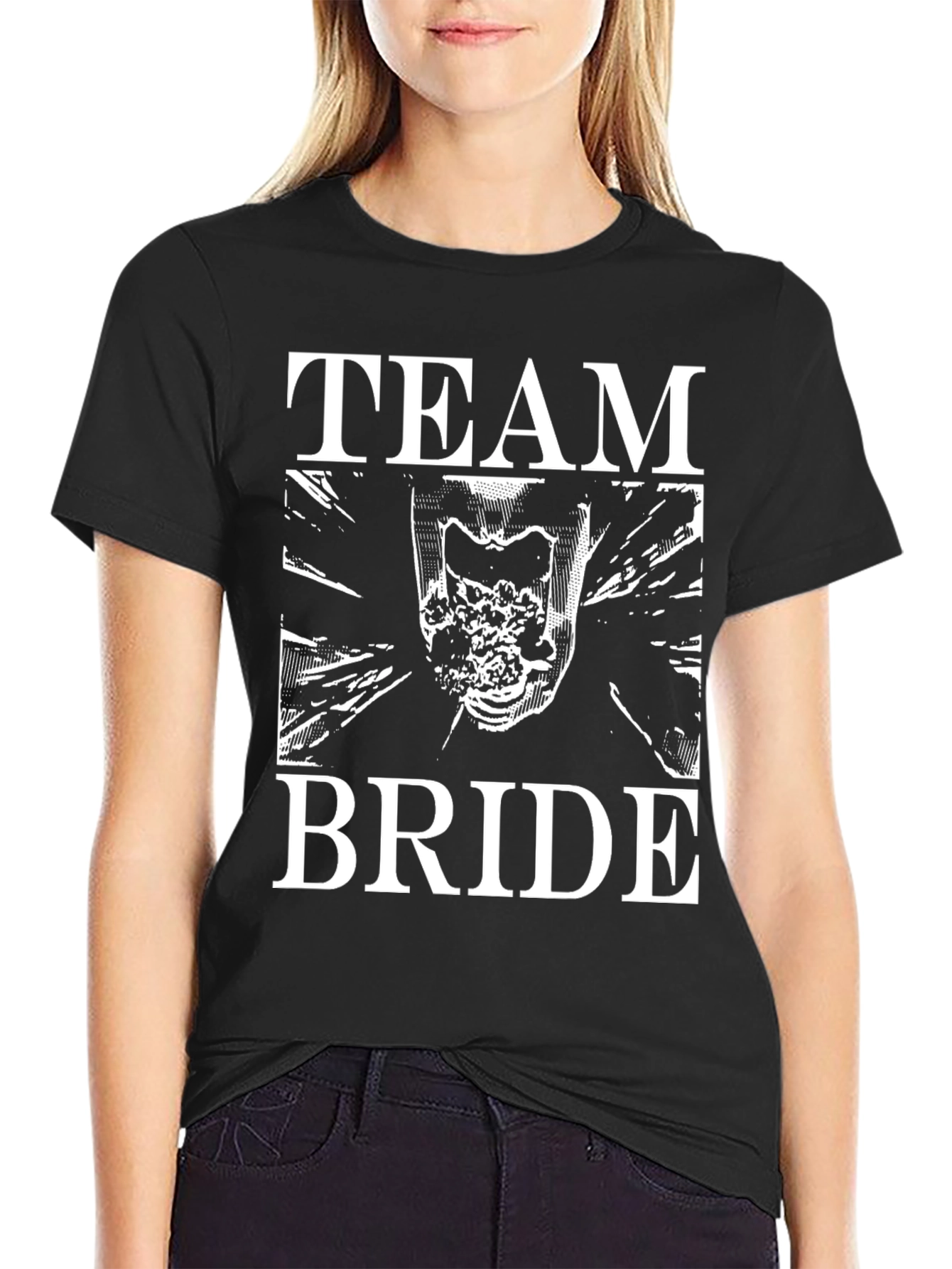 Team Bride Black Graphic T-Shirt