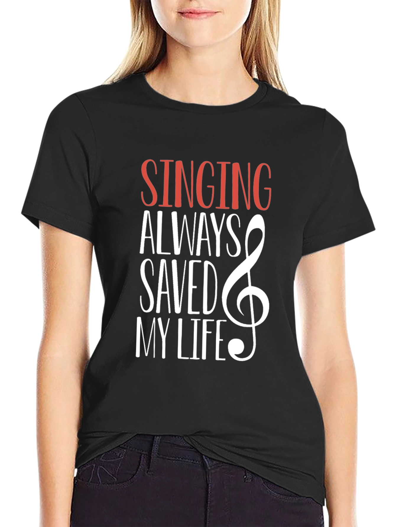Singing Saved My Life Graphic Tee - Black T-Shirt