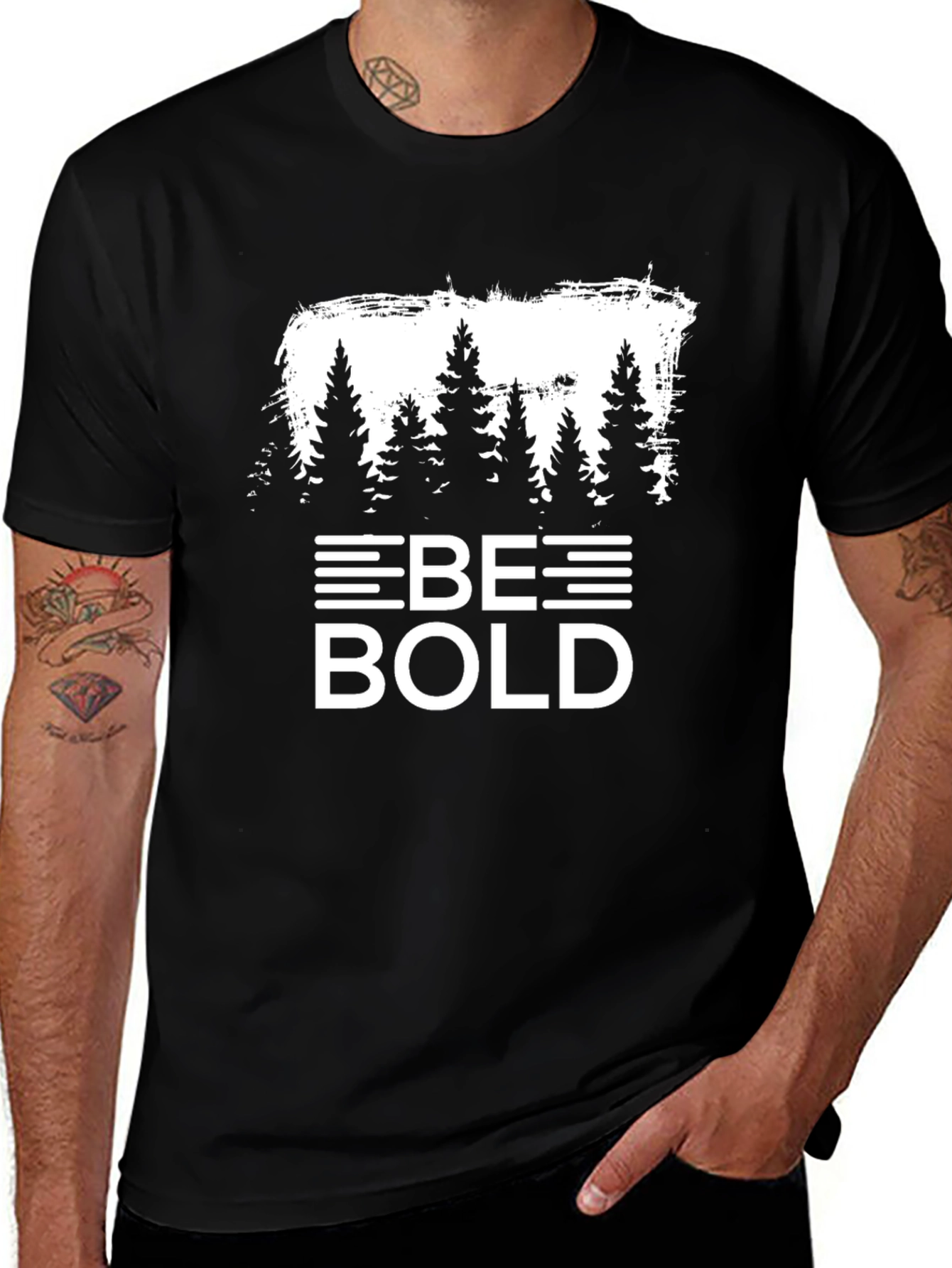 Be Bold Forest Graphic Tee - Black