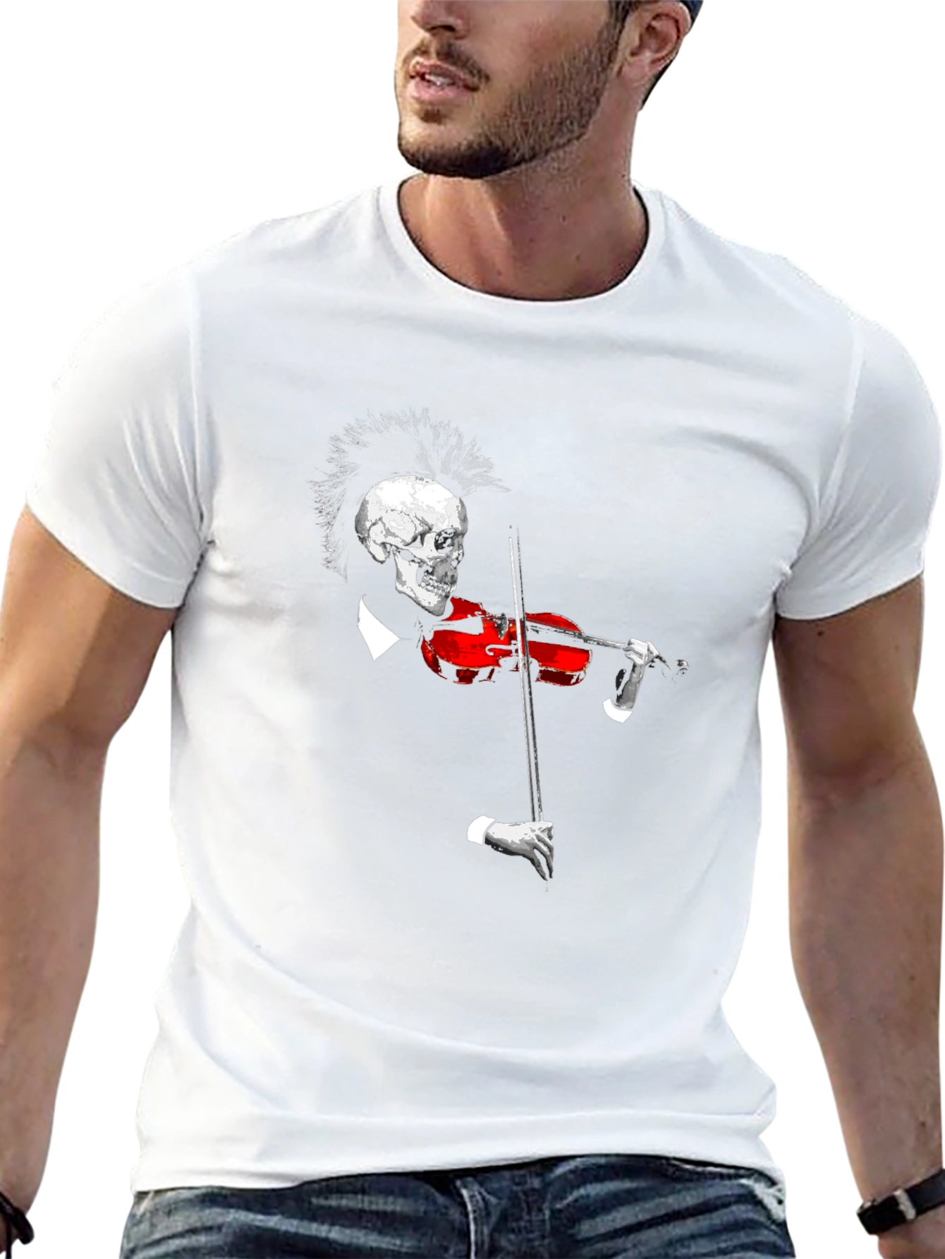 Skull Violinist Black T-Shirt