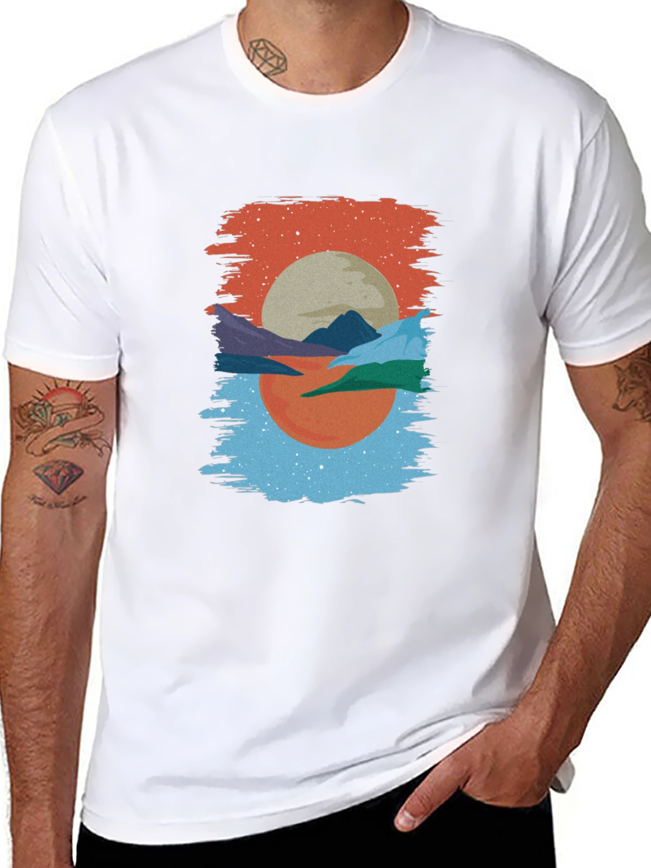 Abstract Sunset T-Shirt: Modern Graphic Tee