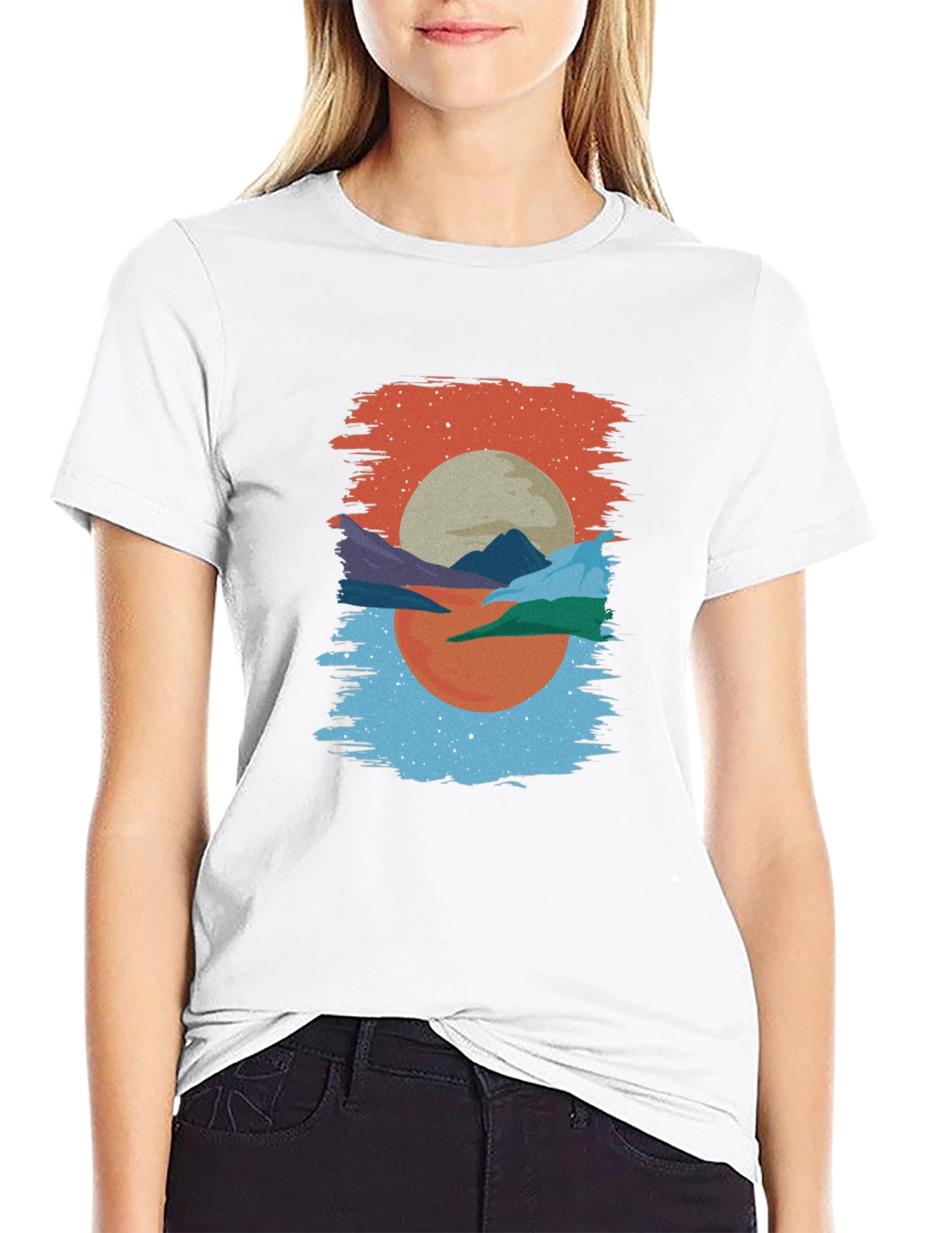 Abstract Sunset T-Shirt: Modern Graphic Tee