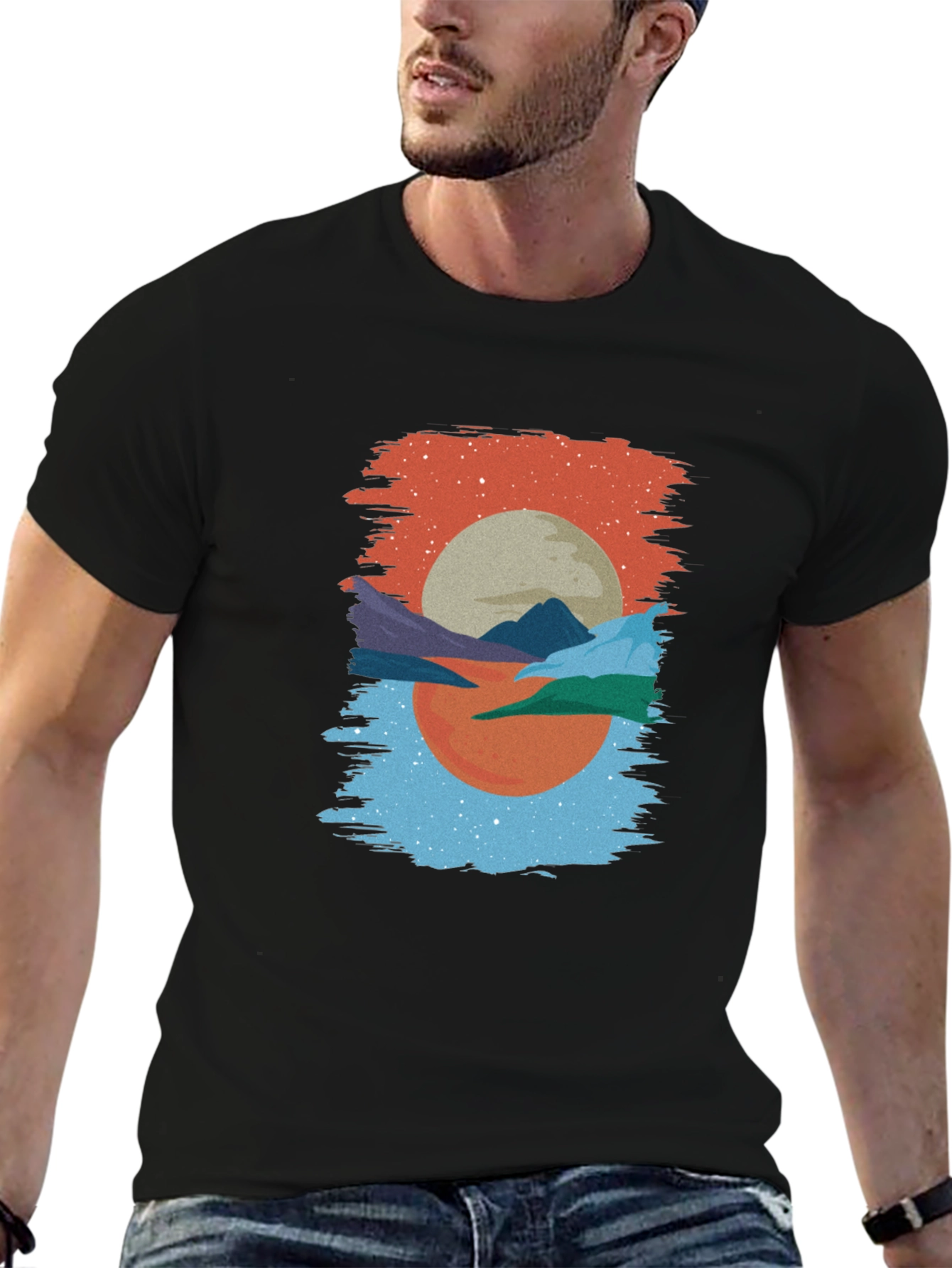 Abstract Sunset T-Shirt: Modern Graphic Tee