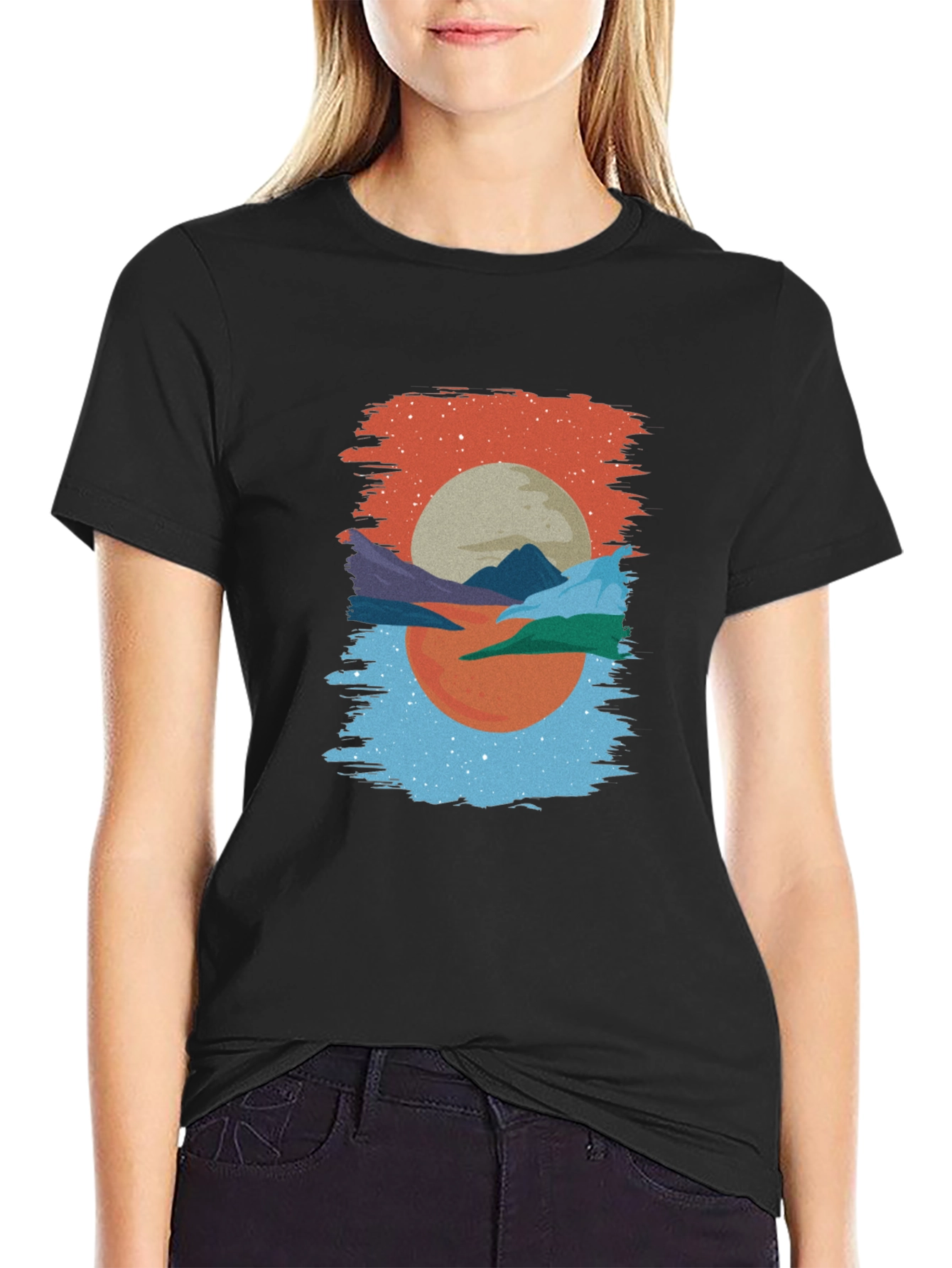 Abstract Sunset T-Shirt: Modern Graphic Tee
