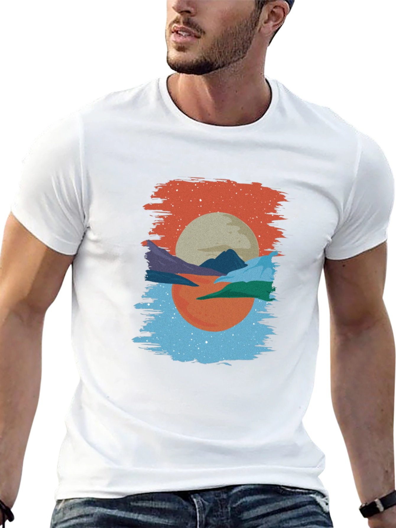 Abstract Sunset T-Shirt: Modern Graphic Tee