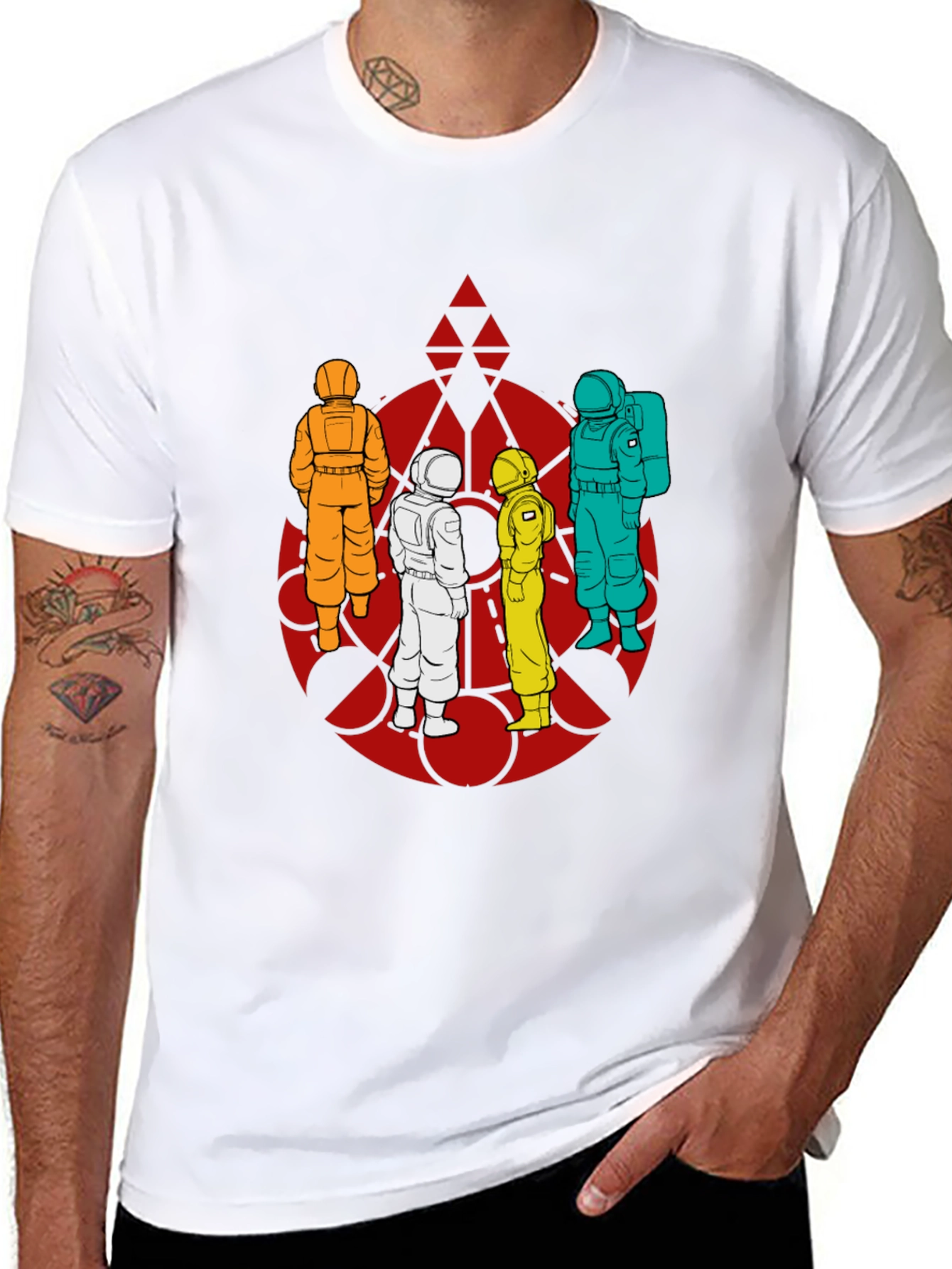 Astronaut Crew Graphic Tee - Black Cotton T-Shirt