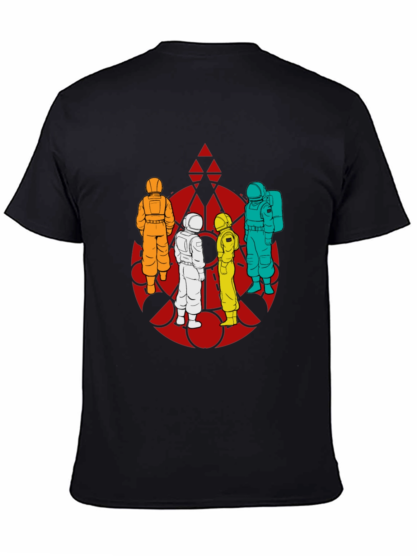 Astronaut Crew Graphic Tee - Black Cotton T-Shirt
