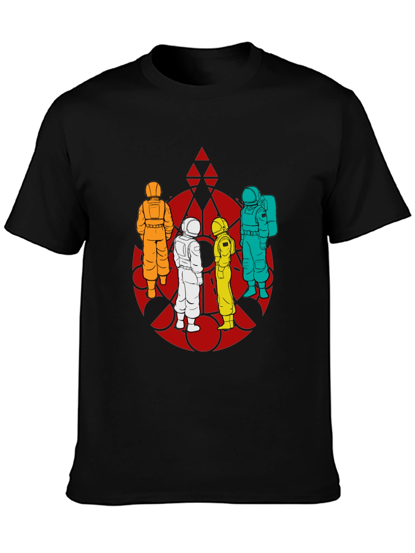 Astronaut Crew Graphic Tee - Black Cotton T-Shirt
