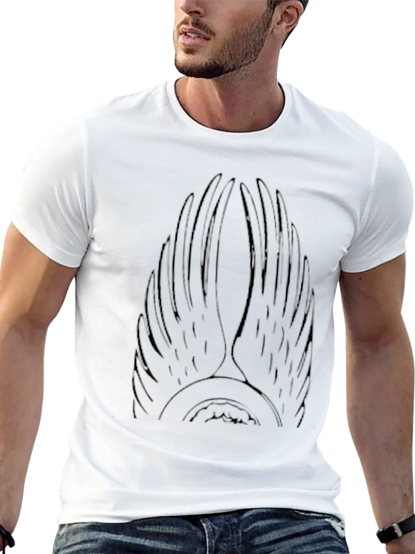 Winged Graphic Black Tee