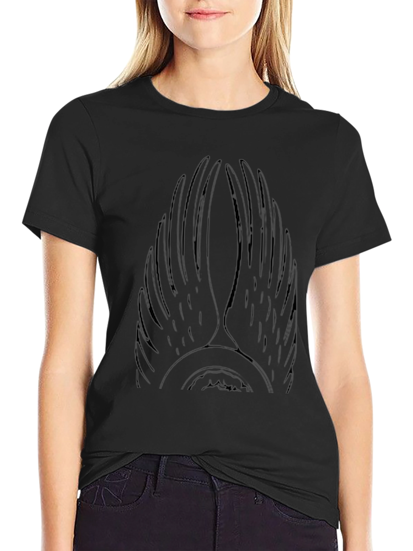 Winged Graphic Black Tee