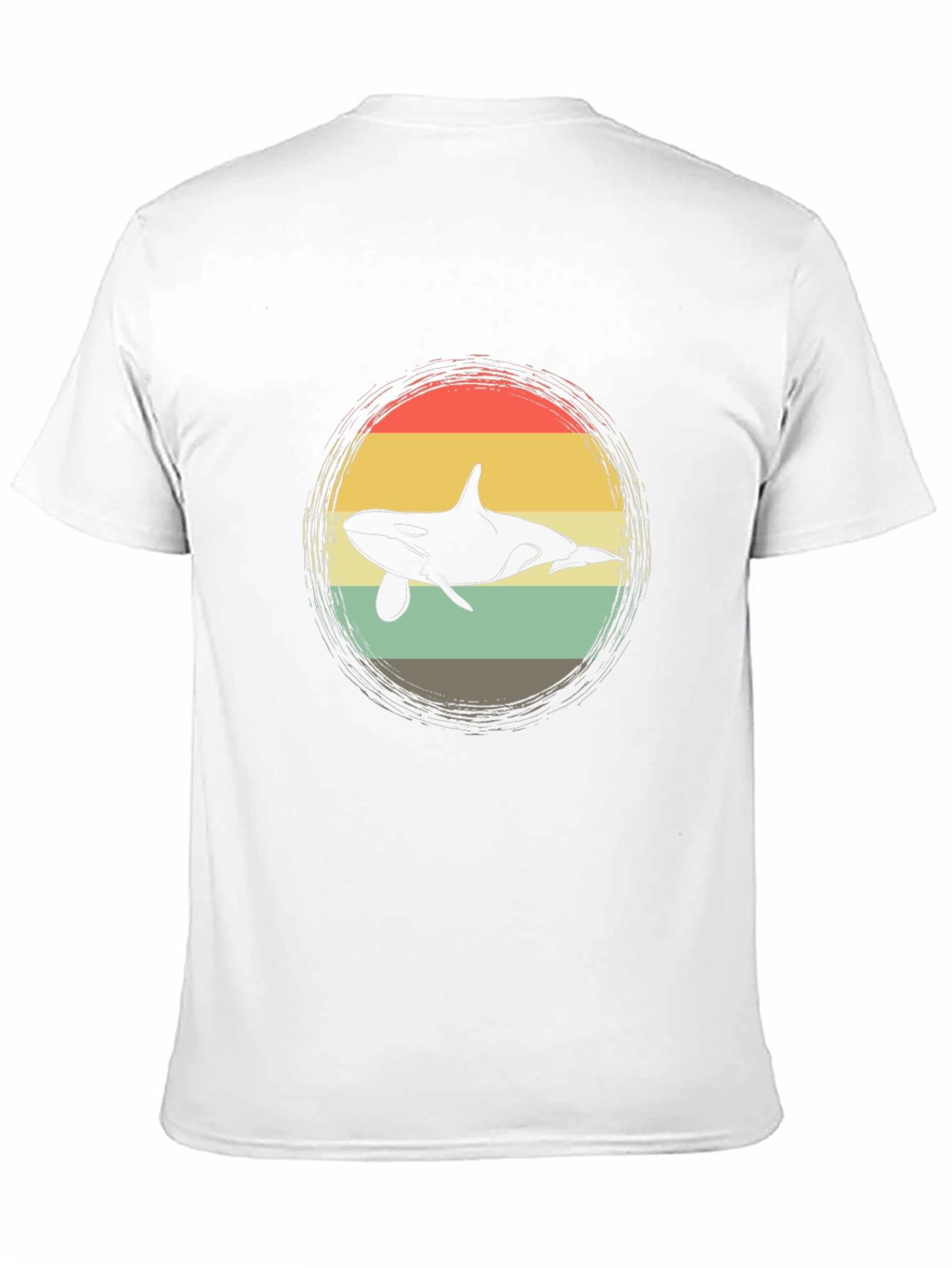 Retro Orca Whale Graphic Tee - Black