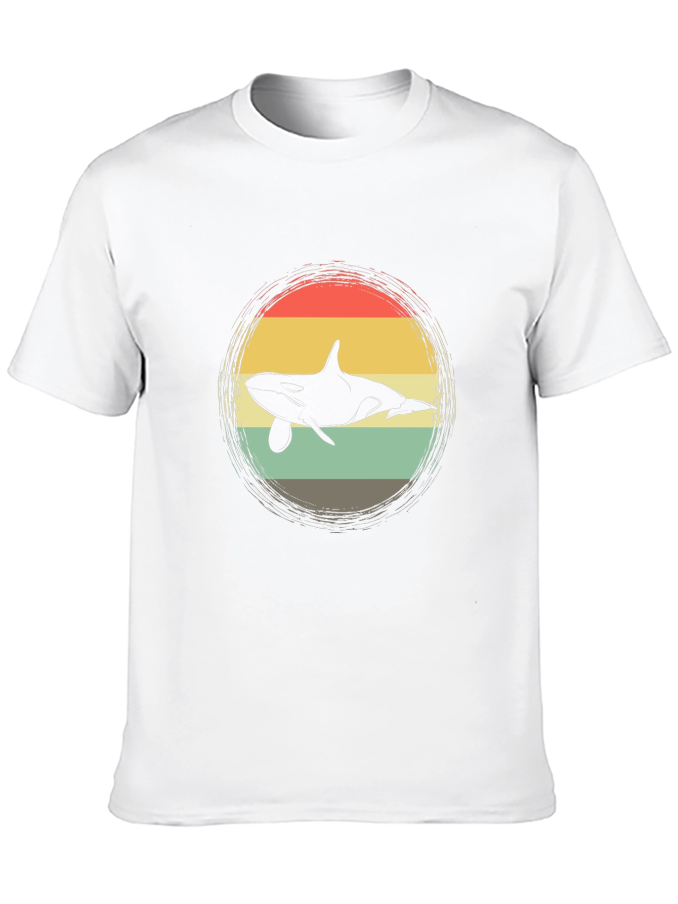 Retro Orca Whale Graphic Tee - Black