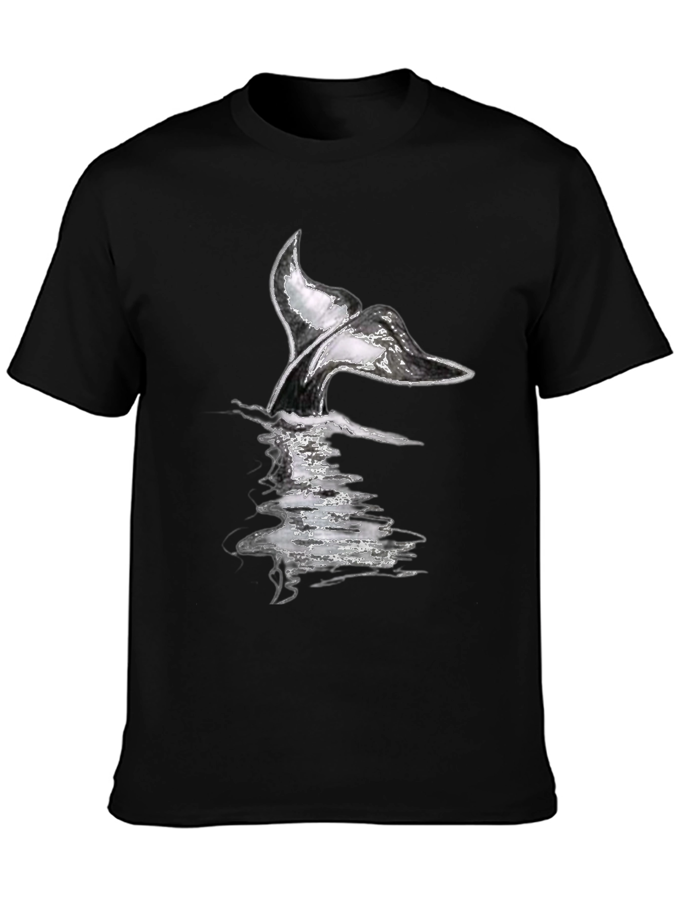 Whale Tail Graphic Tee - Black