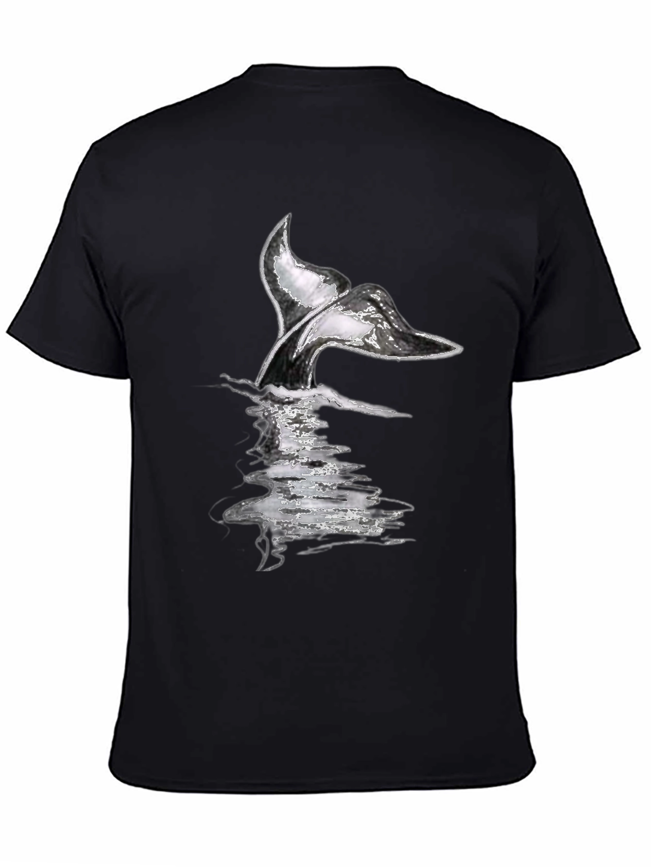 Whale Tail Graphic Tee - Black