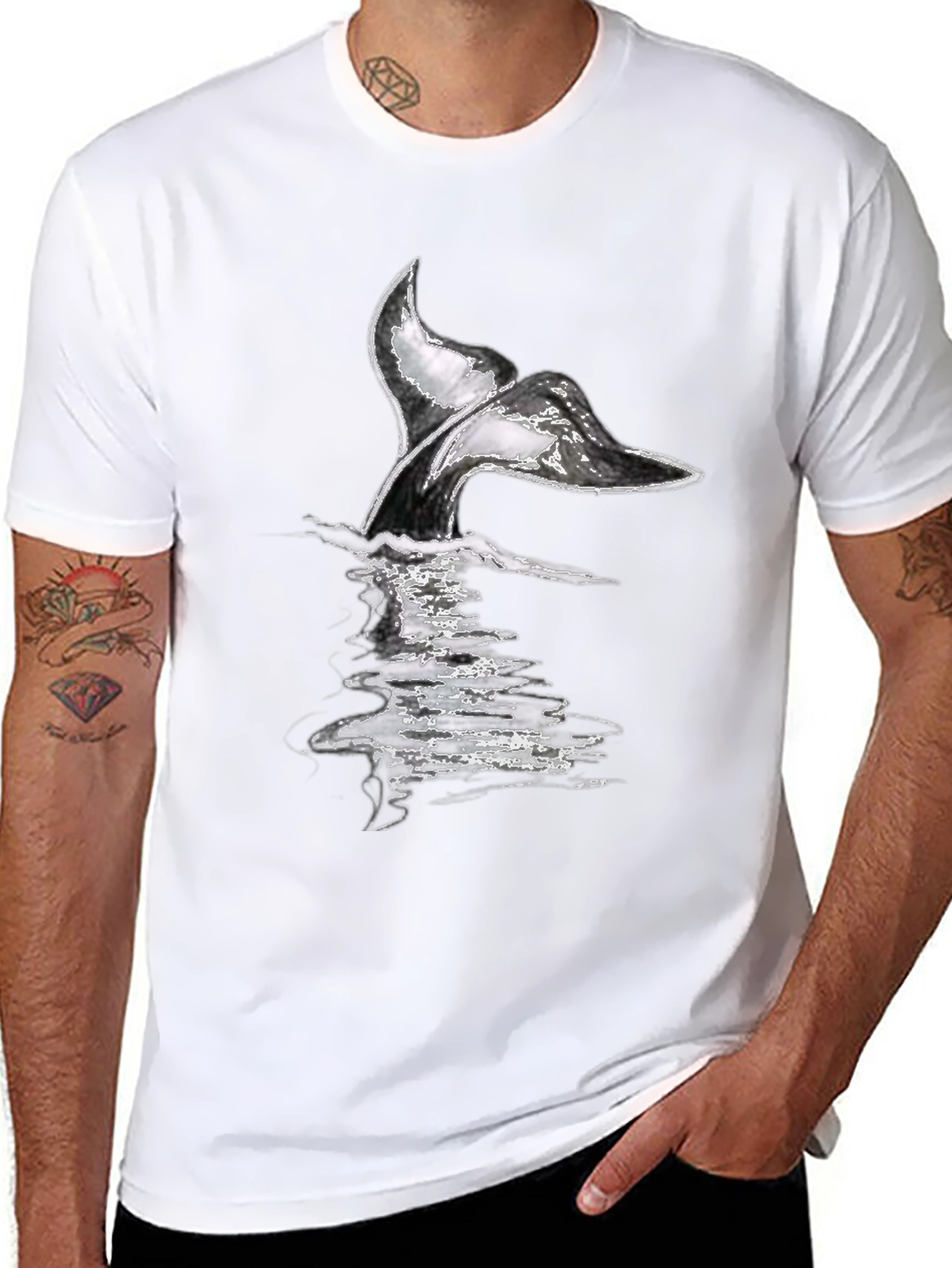 Whale Tail Graphic Tee - Black