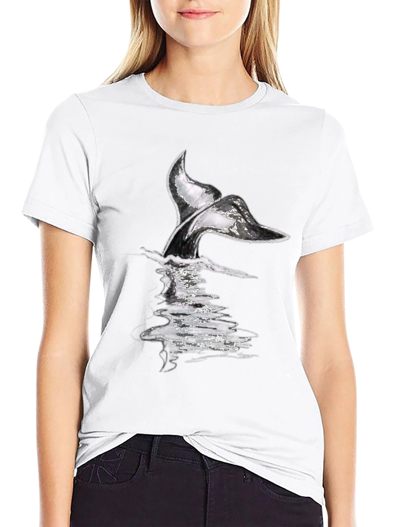 Whale Tail Graphic Tee - Black