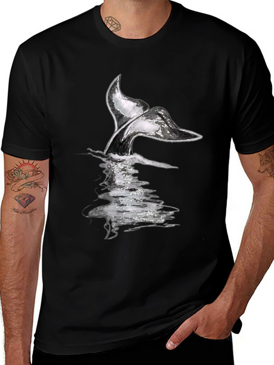 Whale Tail Graphic Tee - Black