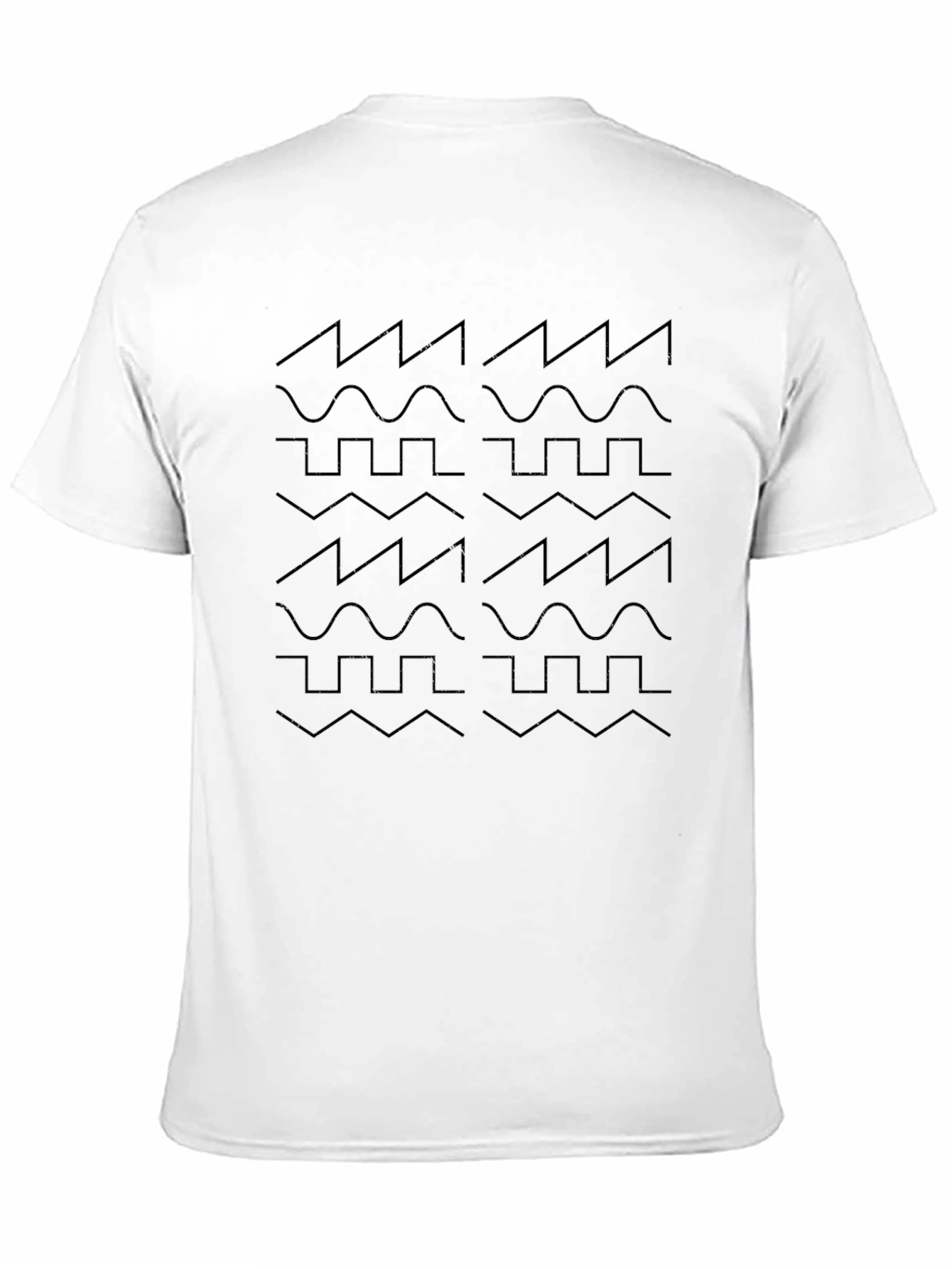 Synth Waveform Pattern Black T-Shirt