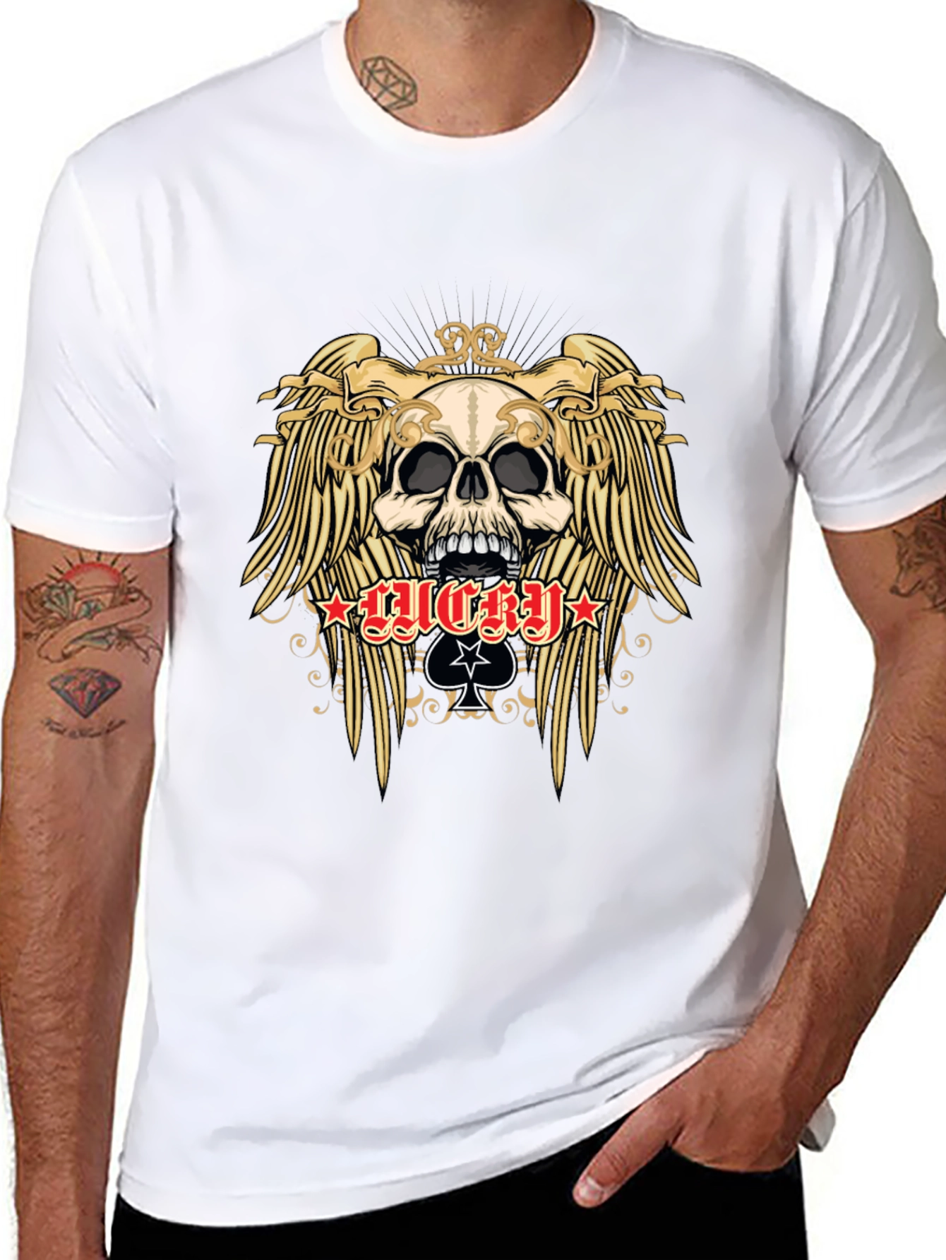 Skull and Wings Graphic Black T-Shirt