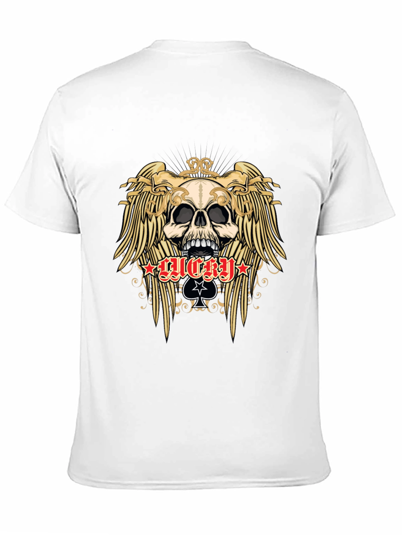 Skull and Wings Graphic Black T-Shirt