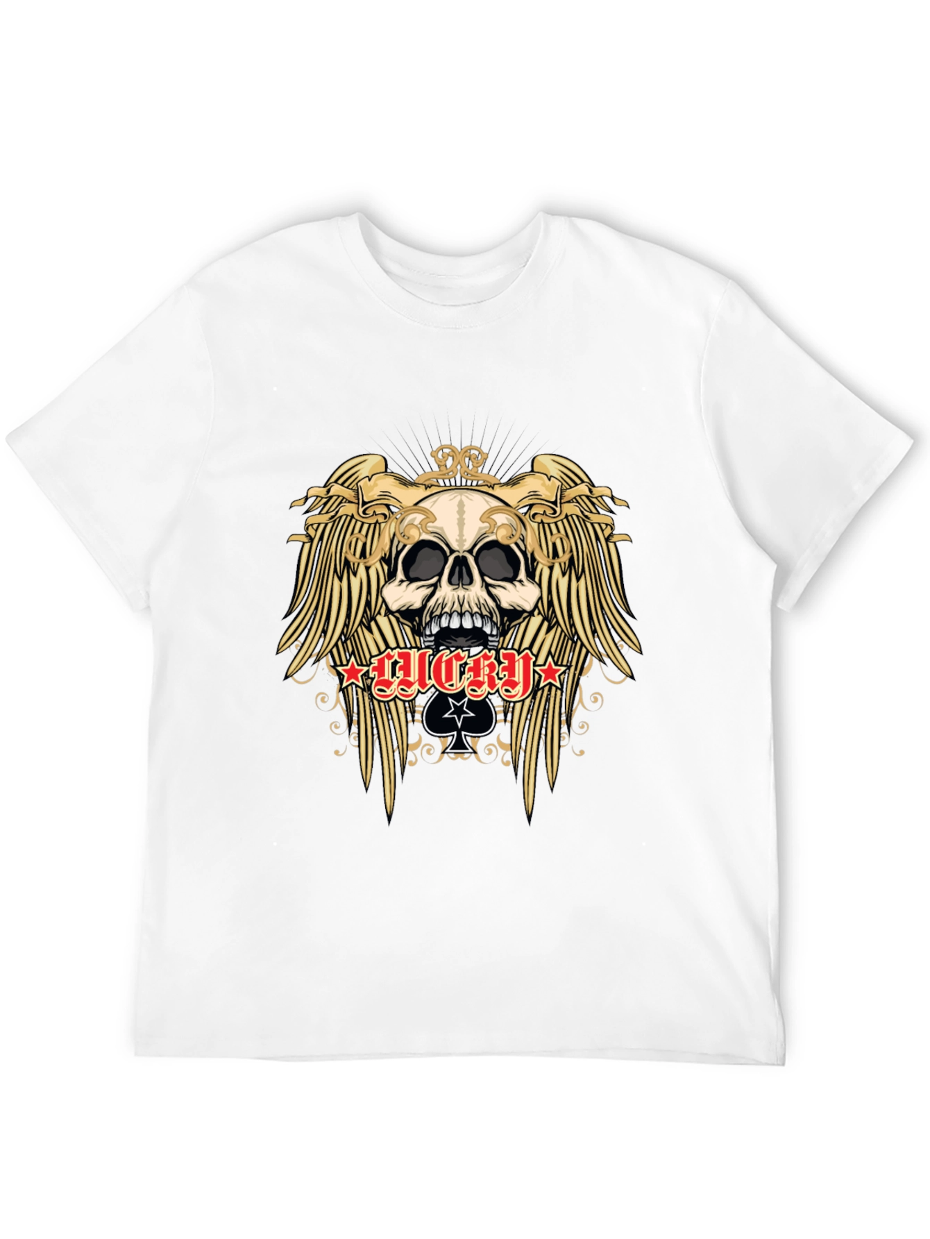 Skull and Wings Graphic Black T-Shirt