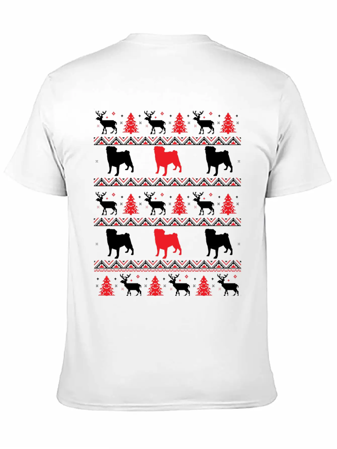 Xmas Pugs Ugle Christmas Pugdog Shirtdog Artdoggie Lightweight Cotton T-Shirt – Daily Comfort Graphic Shirt