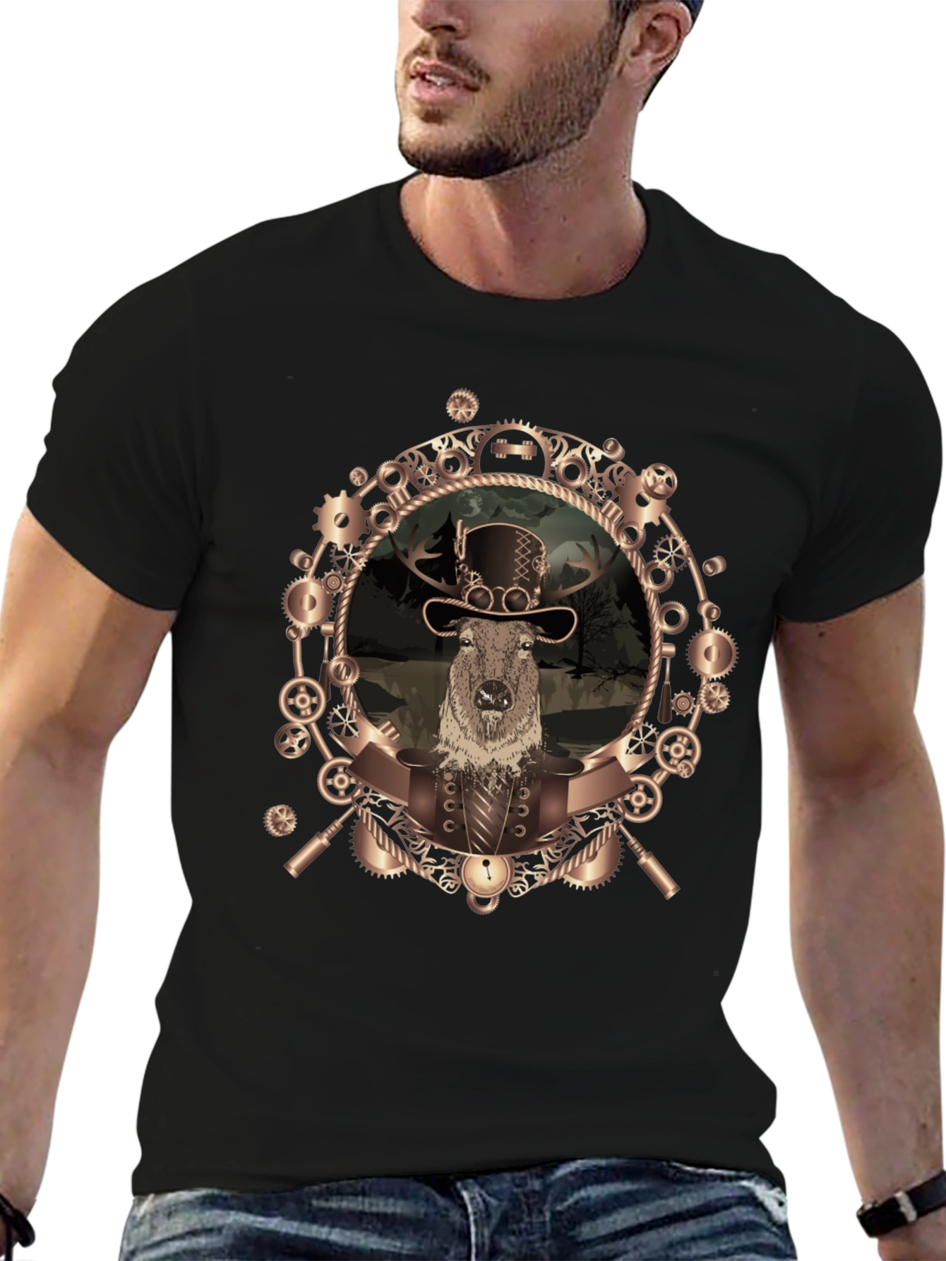Steampunk Beaver T-Shirt - Unique Graphic Tee