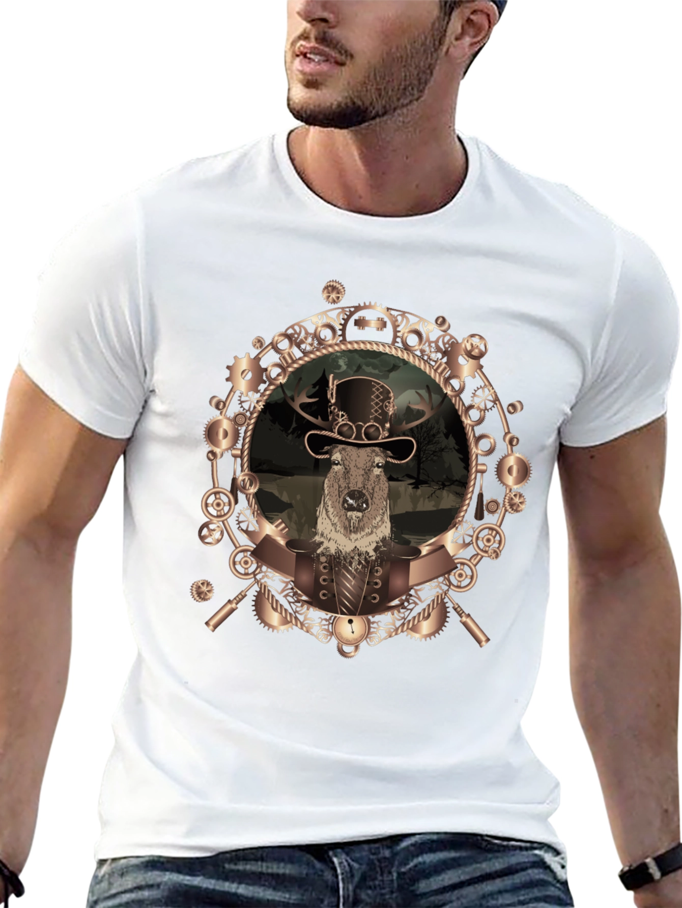 Steampunk Beaver T-Shirt - Unique Graphic Tee